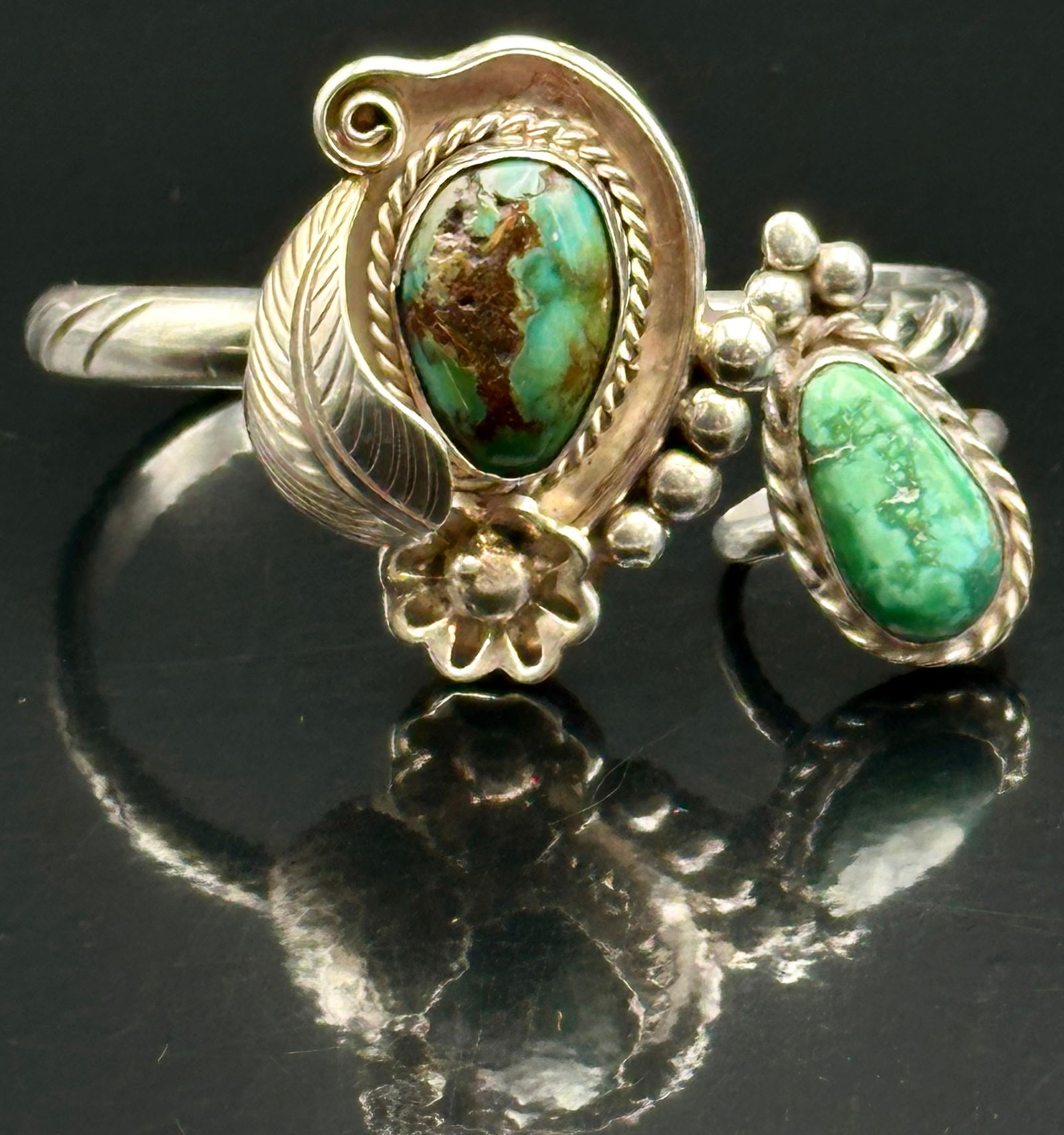 Navajo Sterling Turquoise Cuff & Ring Set – RB – 45g (1 of 11)