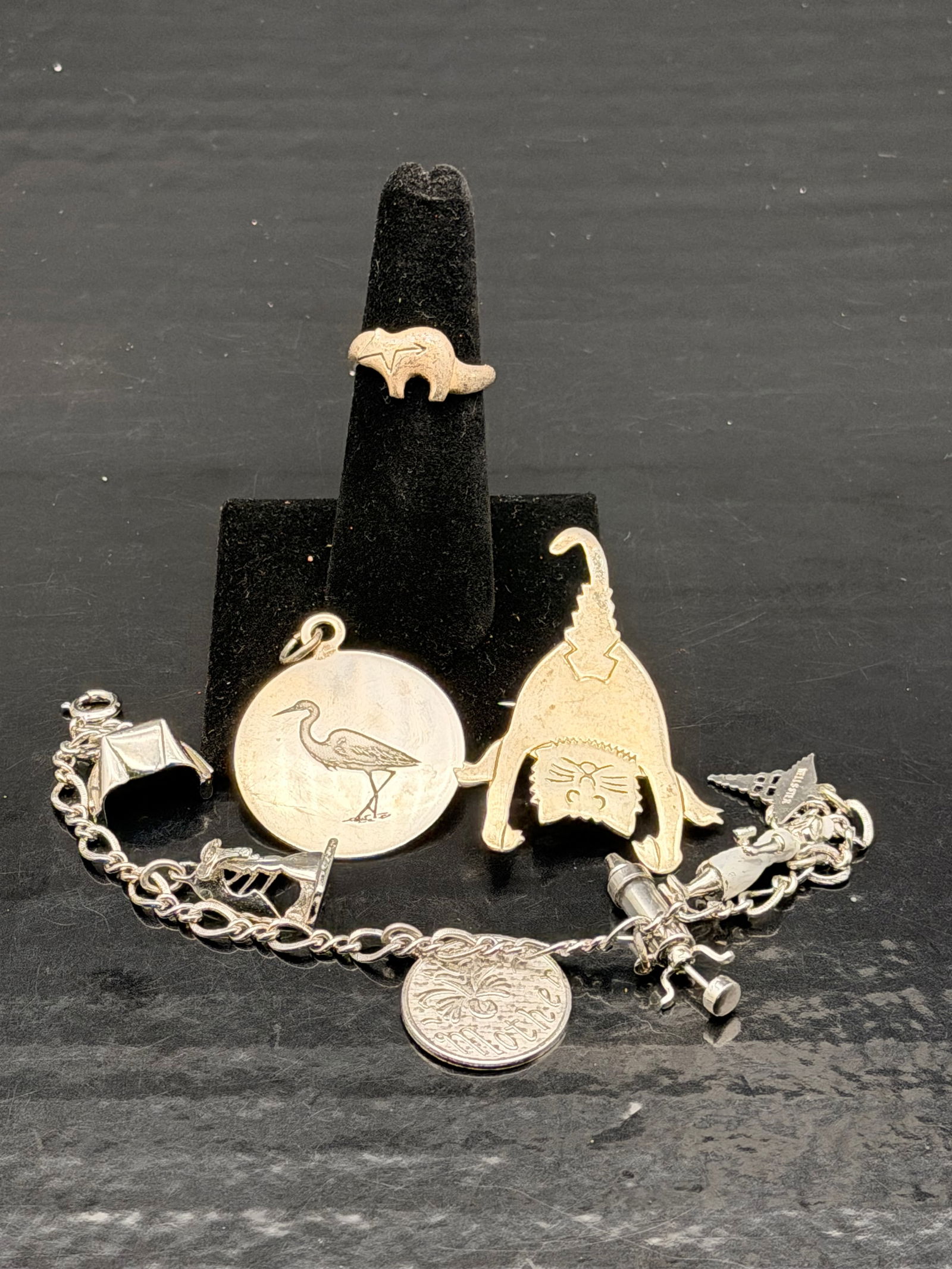 Sterling Silver Wildlife Charm brooch,pendant and ring (1 of 13)