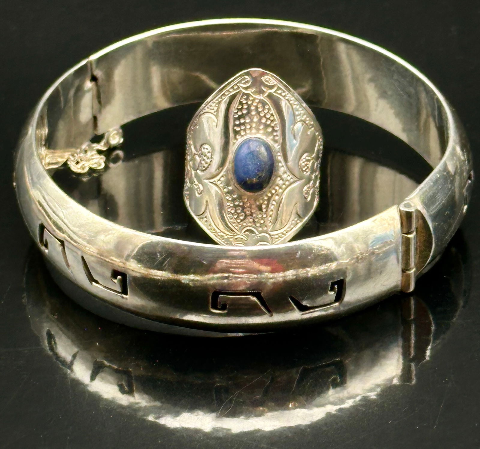 Mexican Sterling Silver Bracelet & 925 Ring Set – 31g (1 of 15)