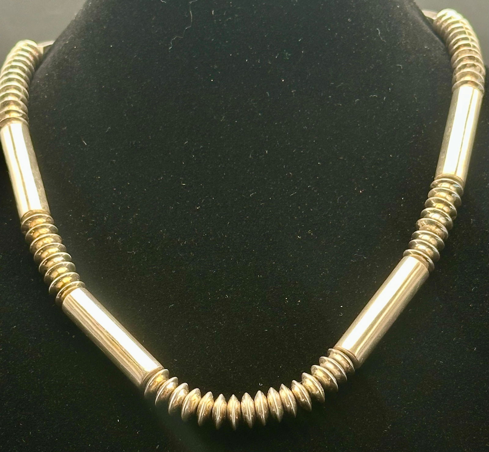 Vintage Sterling Silver & Brass Coil Necklace – 72g (1 of 8)