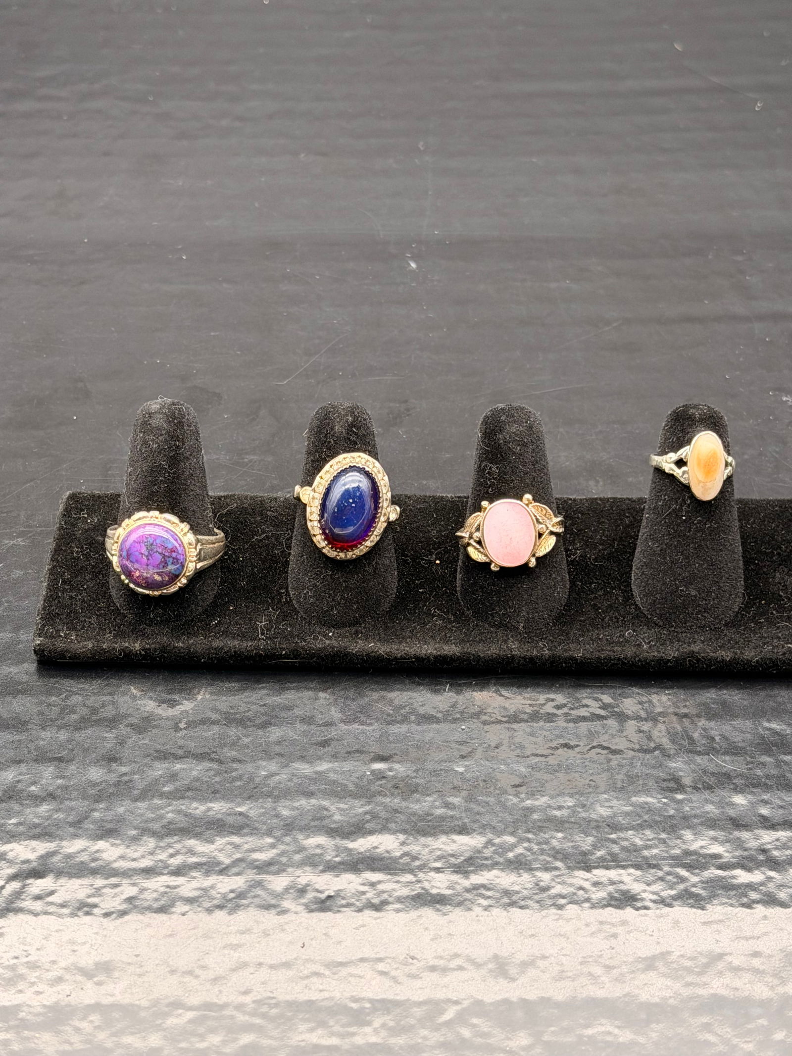 925 Sterling Silver Ring Lot – 4 Mixed Stone Rings – 15g (1 of 16)