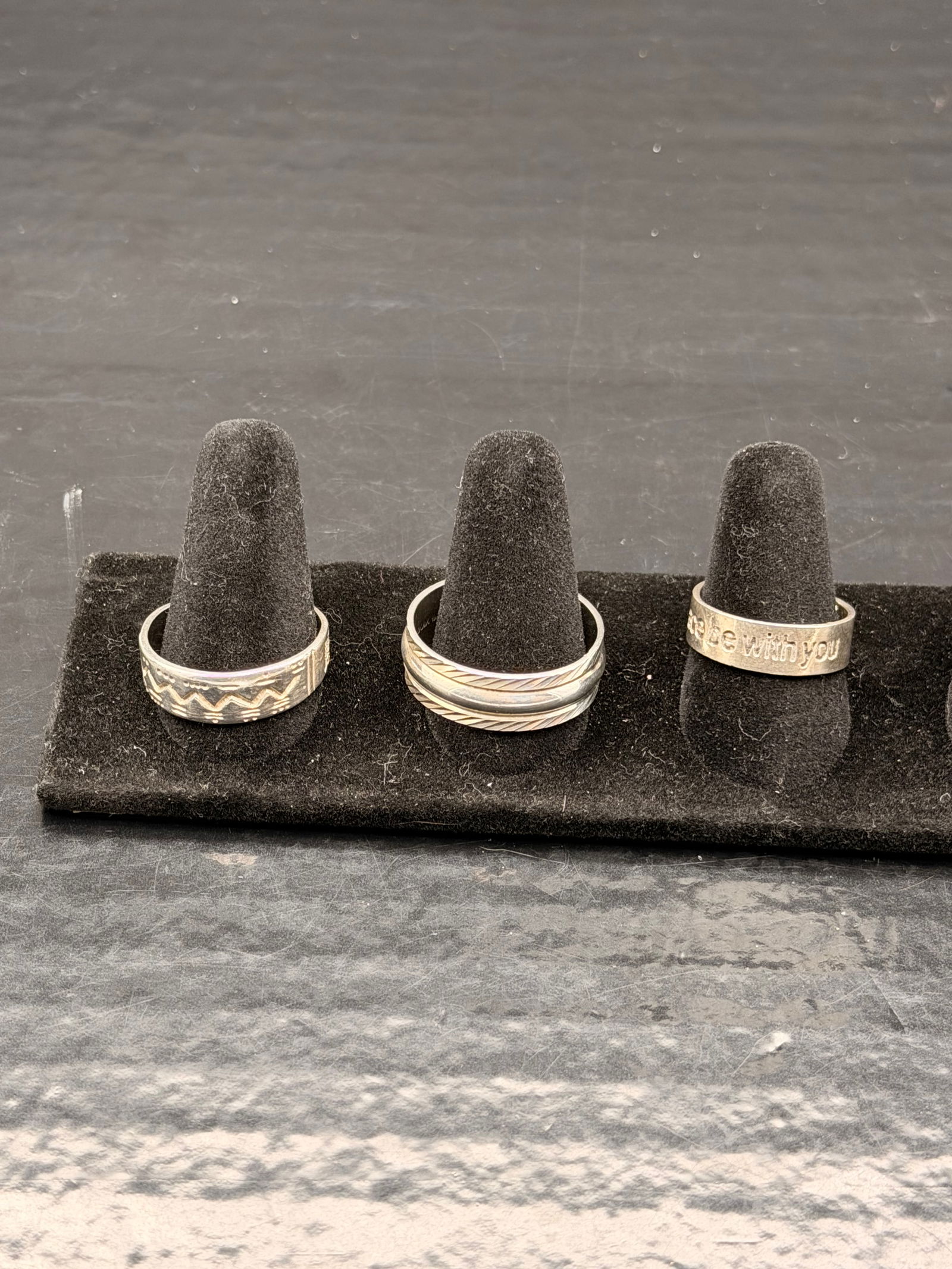 Sterling Silver Ring Trio – 15g Total – Mixed Designs (1 of 11)