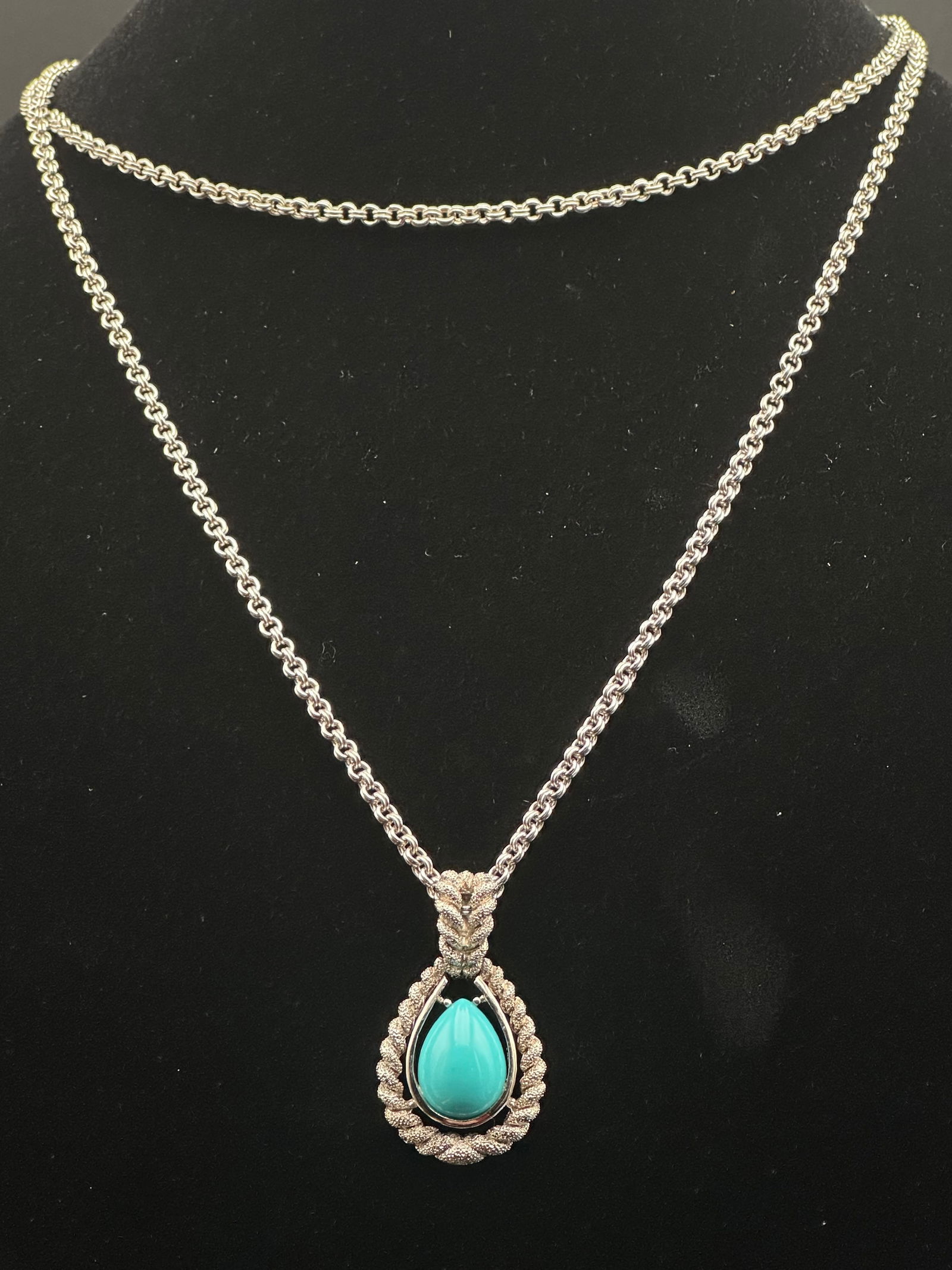 Vintage Avon Turquoise-Style Pendant Necklace – 34g (1 of 12)