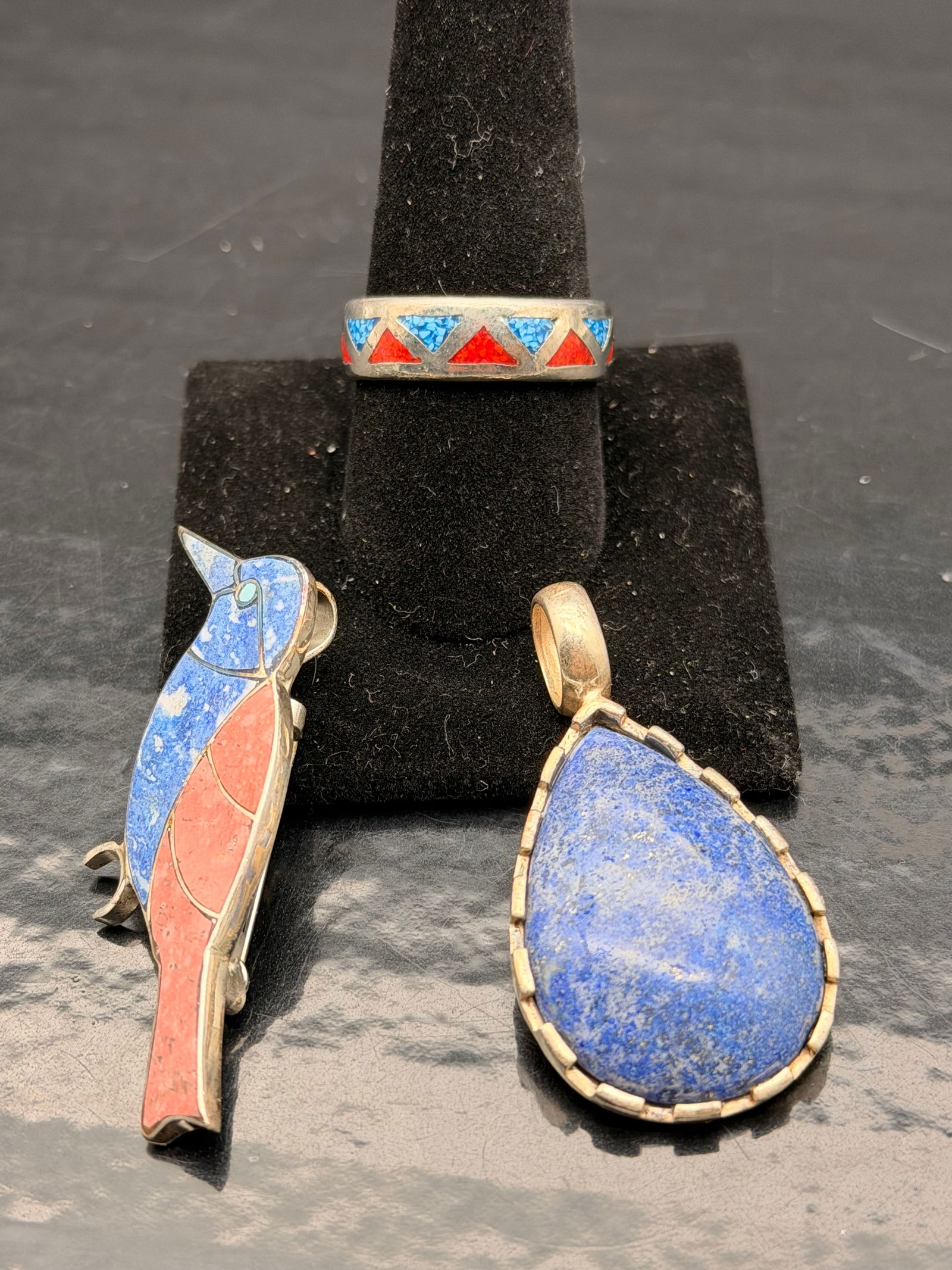 Elegant Navajo ring ,pendant and brooch (1 of 11)