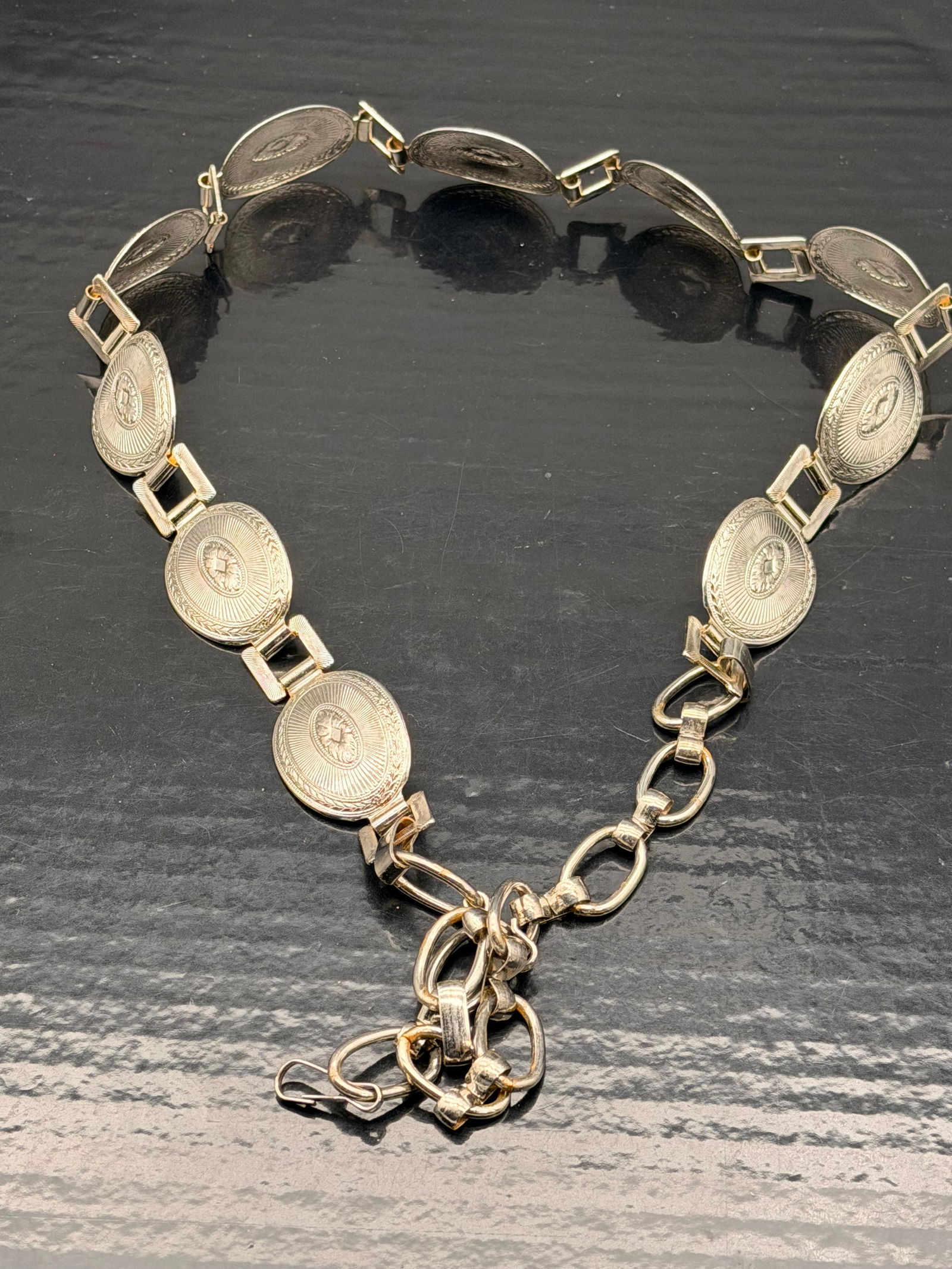 Vintage Sterling Silver Concho Belt – 106g Southwestern  Style (1 of 5)