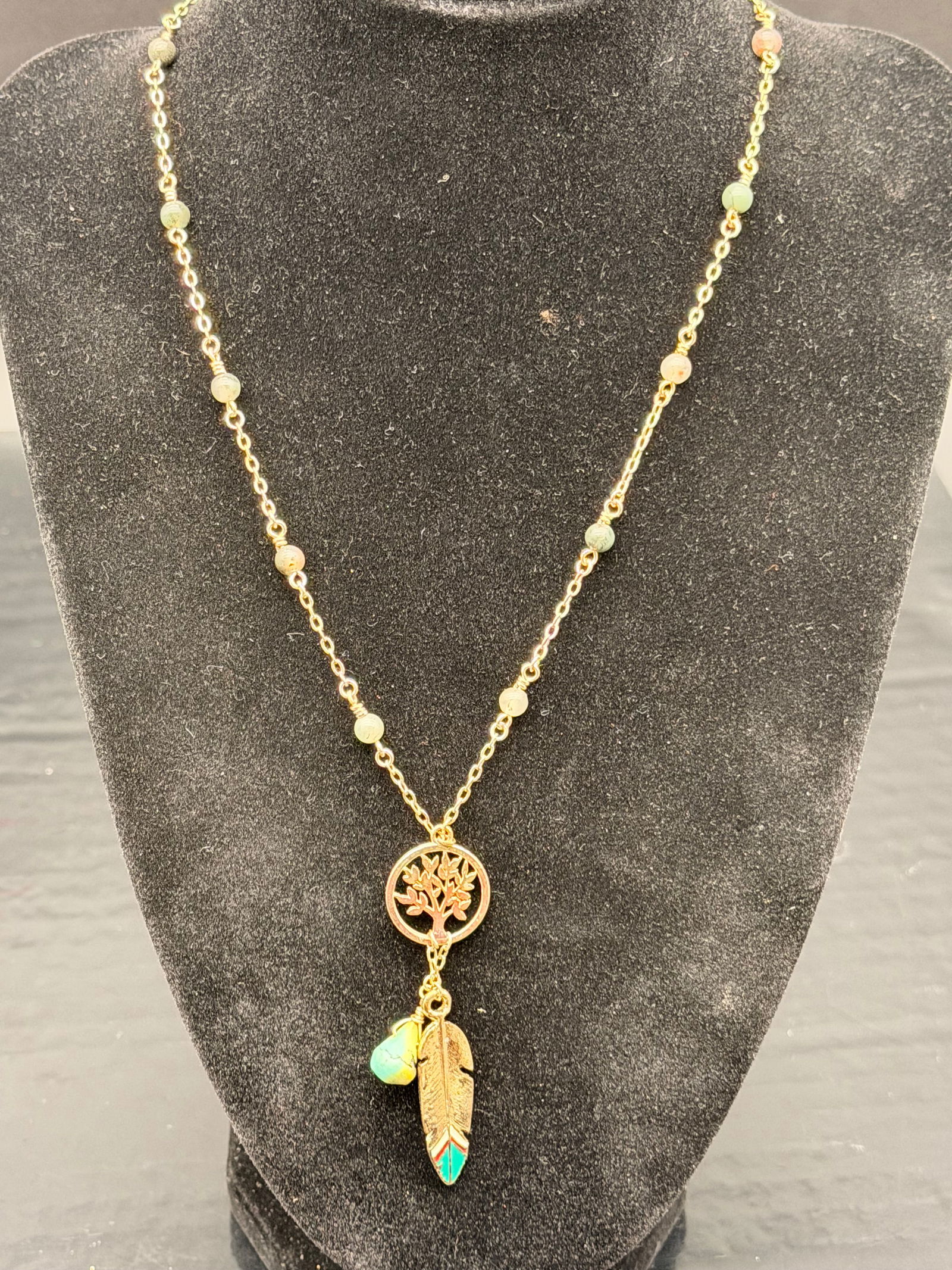 Navajo Sterling Silver Jewelry Lot – Turquoise Ring, Feather Earrings & Leaf Bracelet (46g Total) (1 of 12)