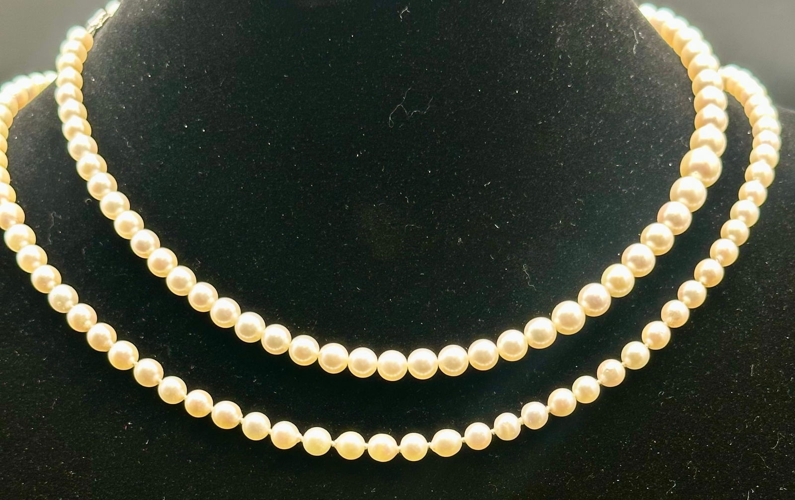 Vintage Double-Strand Pearl Necklace in Original Hess & Culbertson Box (1 of 12)