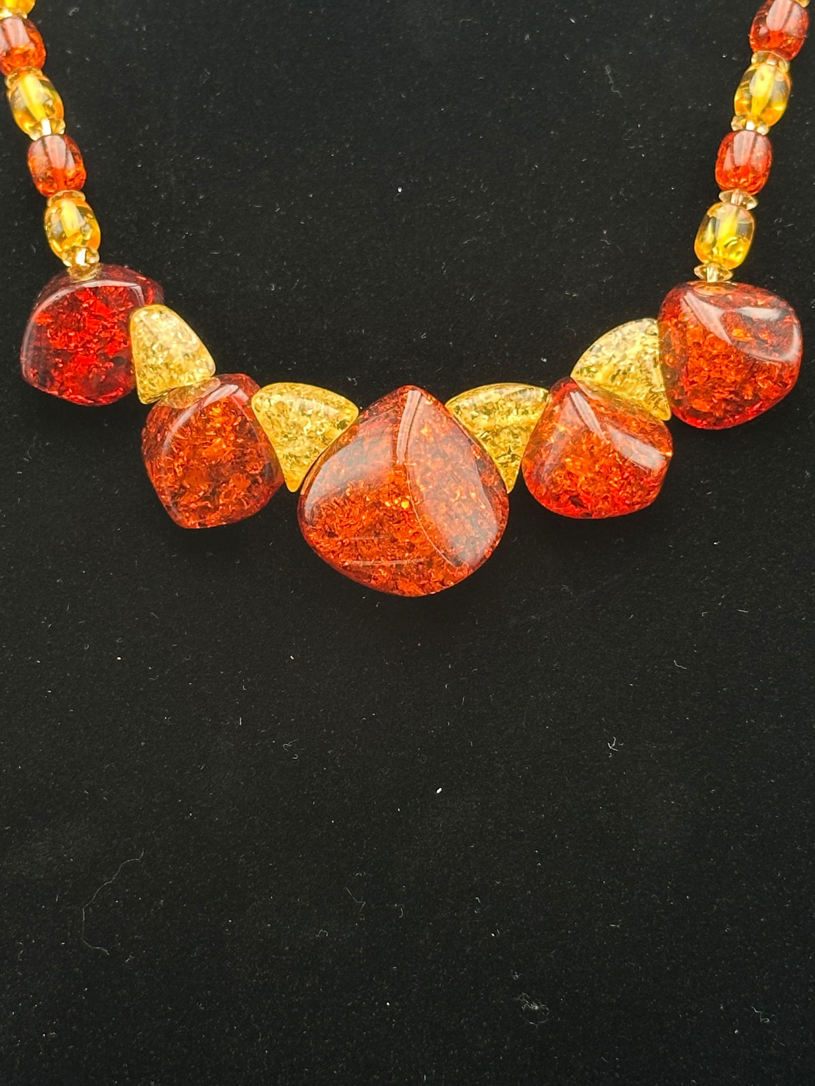 Vintage Baltic Style Amber Resin Necklace — Cherry & Honey Chunky Beads (1 of 9)
