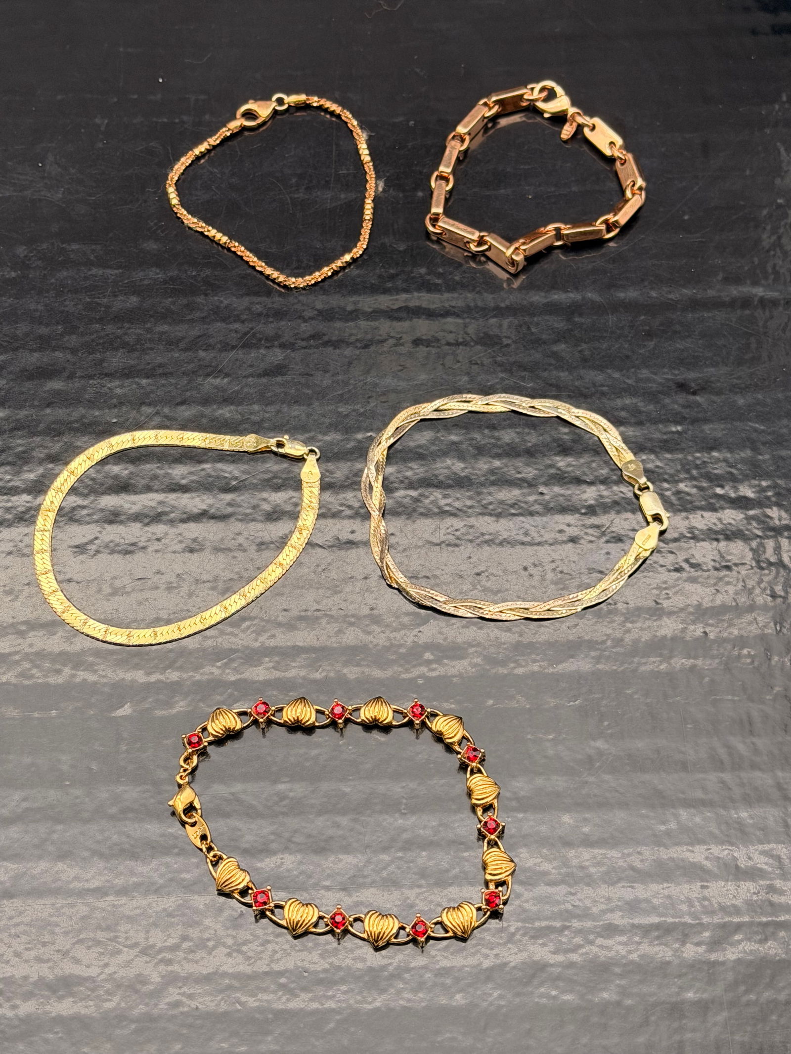 Vintage Gold-Tone Bracelet Lot – 5 Pieces – 47g (1 of 13)