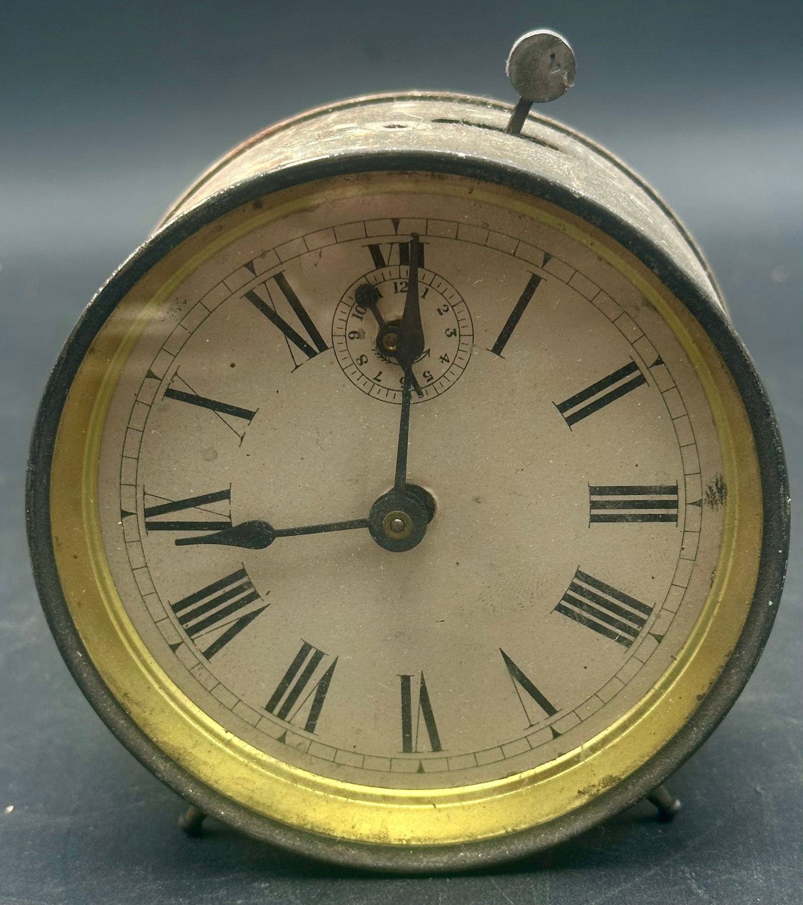 Antique 1902 Tin Alarm Clock – Early Wind-Up USA (1 of 9)