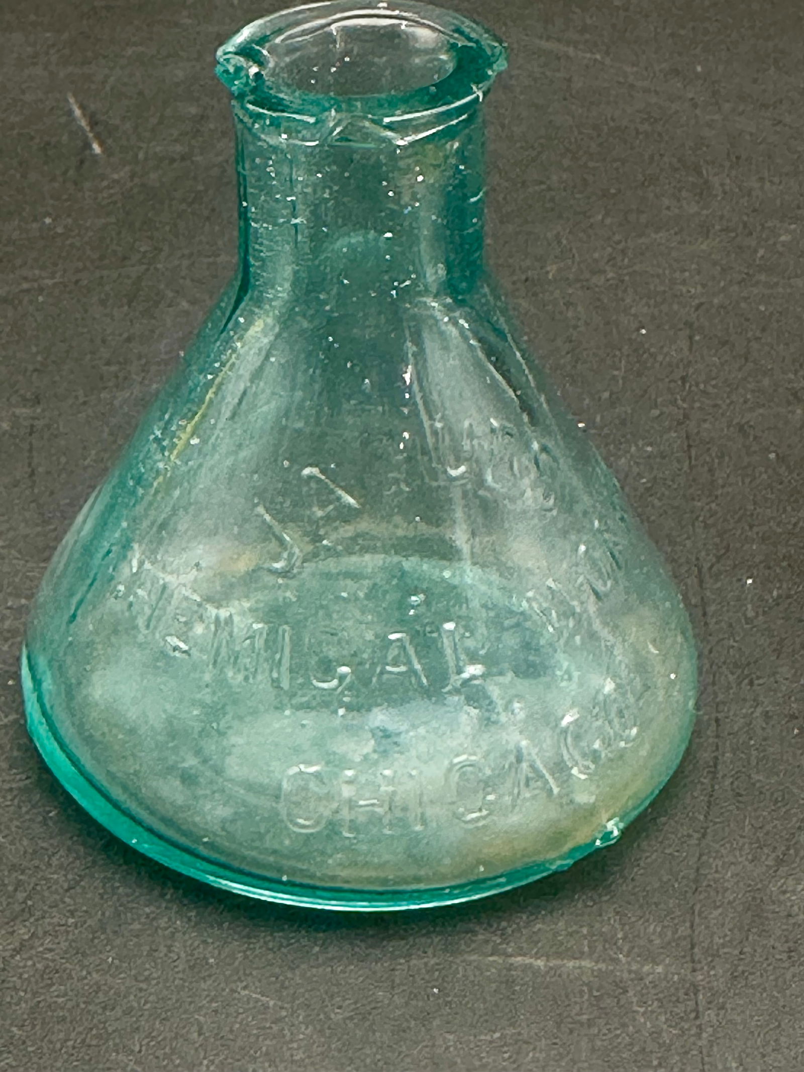 1870s Jacques Chemical Works Chicago, Illinois Aqua Cone Ink Bottle (1 of 10)