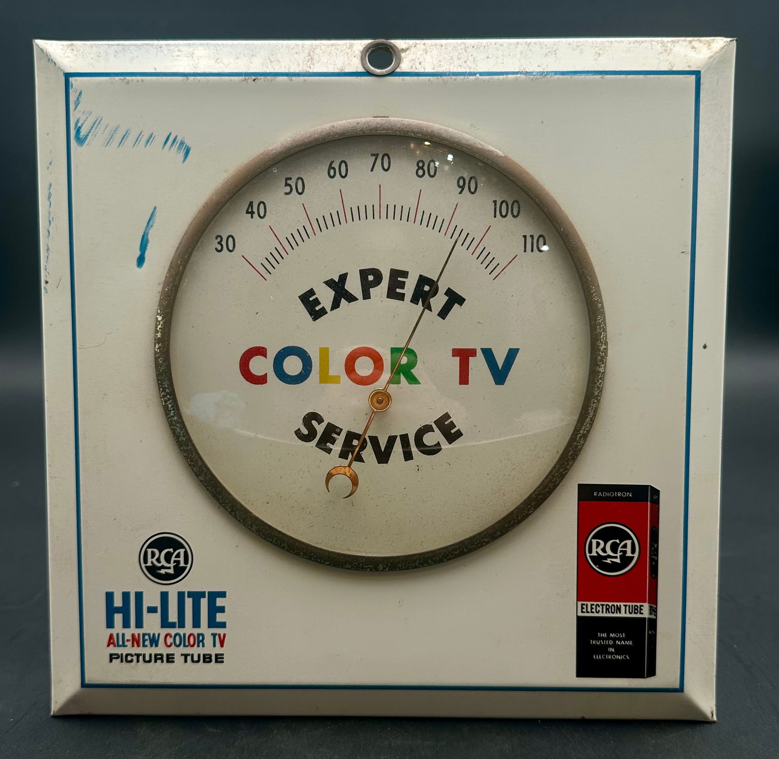Vintage RCA “Expert Color TV Service” Wall Thermometer – HI-LITE Picture Tube (1 of 10)