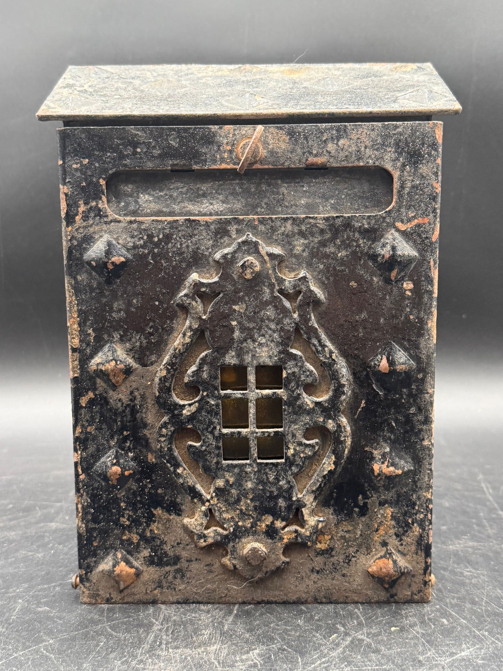 VINTAGE METAL ART AND CRAFTS MISSION STYLE PORCH WALL MOUNT MAIL LETTER BOX (1 of 9)