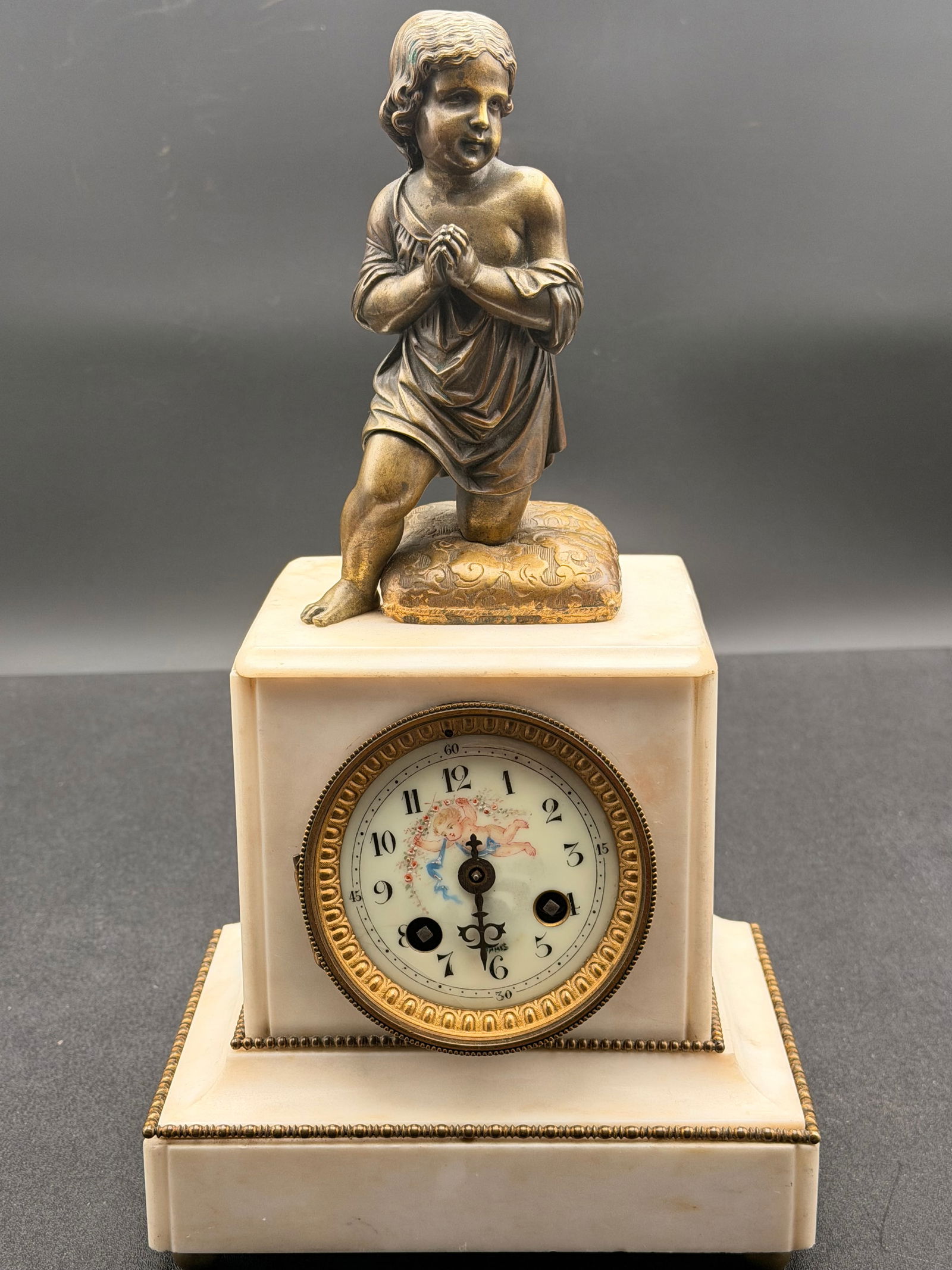 This is an antique French mantel clock, made in Paris, with a movement stamped “L. DUPONT – (1 of 10)