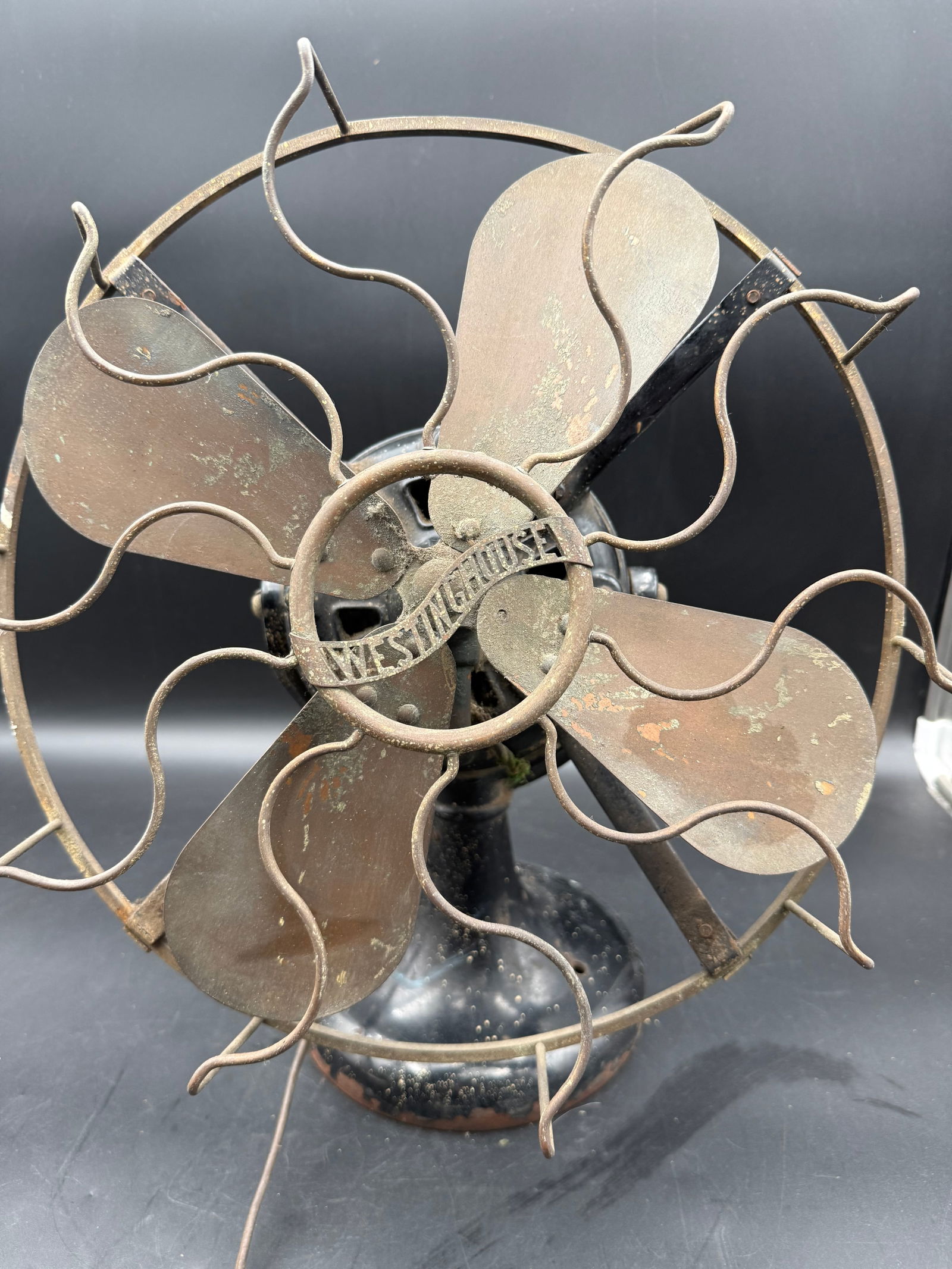 Antique c1893 Westinghouse 60677 Brass Cast Iron AC Electric Fan - works (1 of 7)