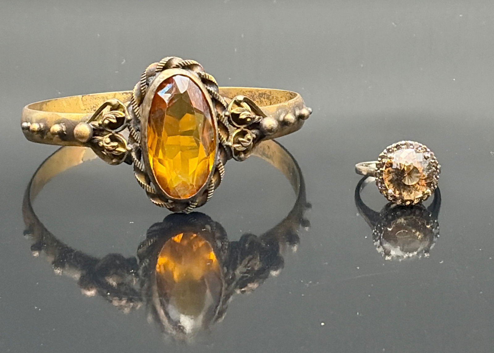 Amber-Tone Bracelet & Faceted Gemstone Ring (1 of 9)