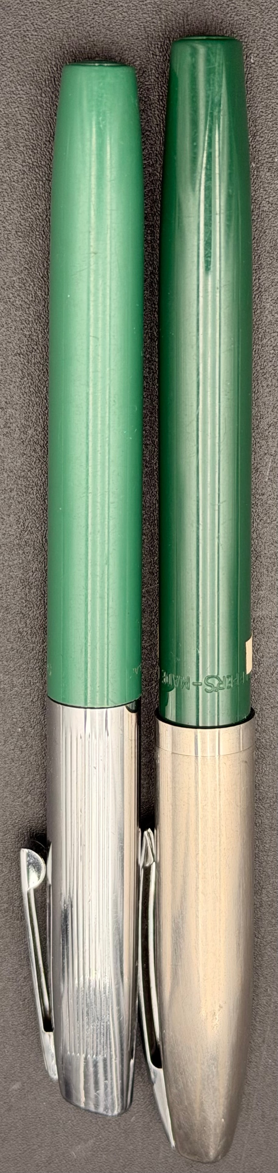 Vintage Sheaffer Snorkel Fountain Pen – Green Barrel with Stainless Cap (1 of 6)