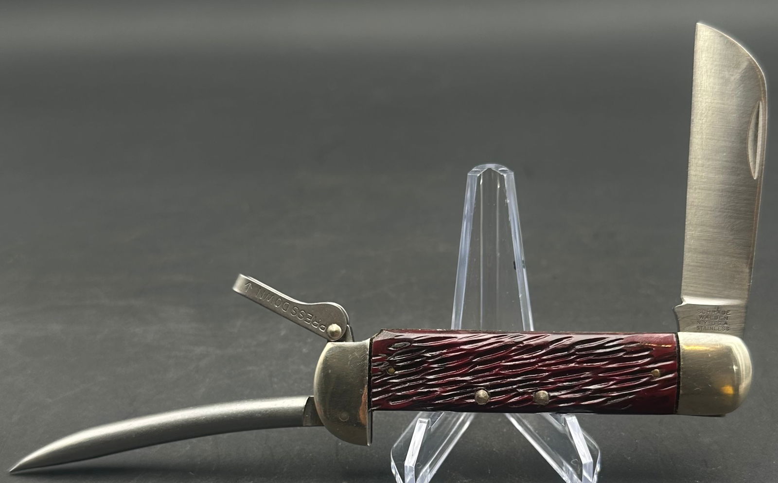 Schrade Walden N.Y. USA Marlinspike Rope Knife – “Press Down” Lock (1 of 10)