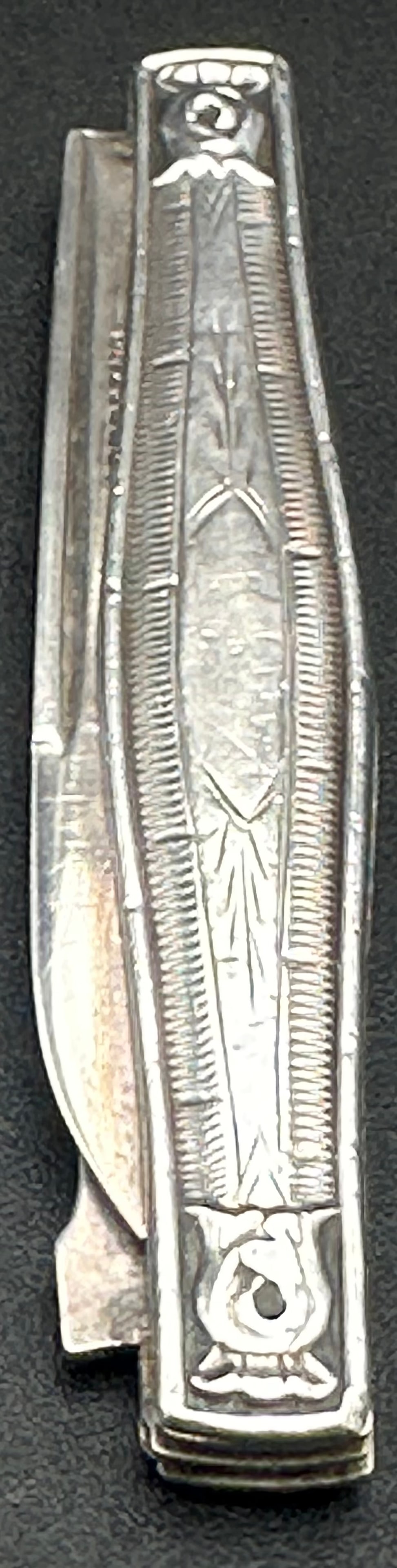 Antique Sterling Silver Engraved Pocket Knife – Ornate Art Deco Design (1 of 8)