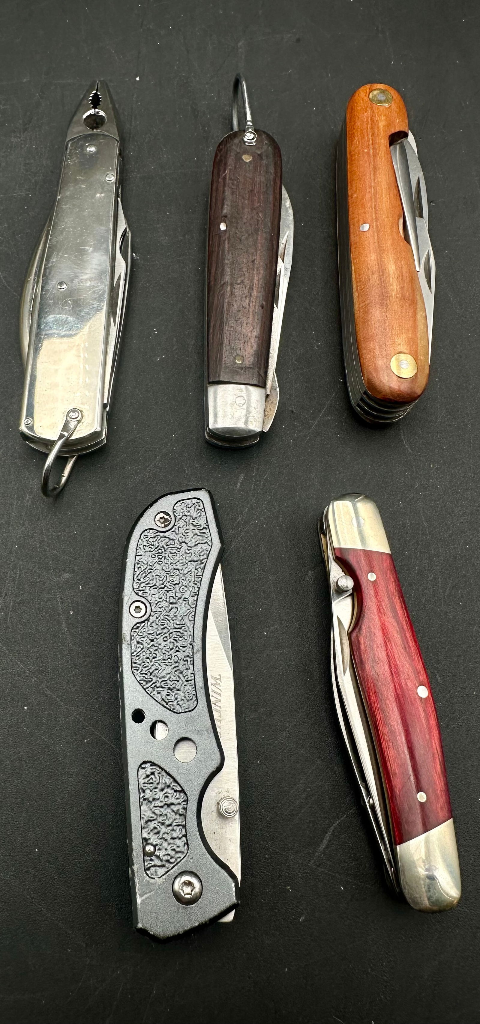 Lot of 5 Pocket Knives – Wood Handle Jack Knives, Stainless Multi-Tool Knife, Tactical Folder, (1 of 5)