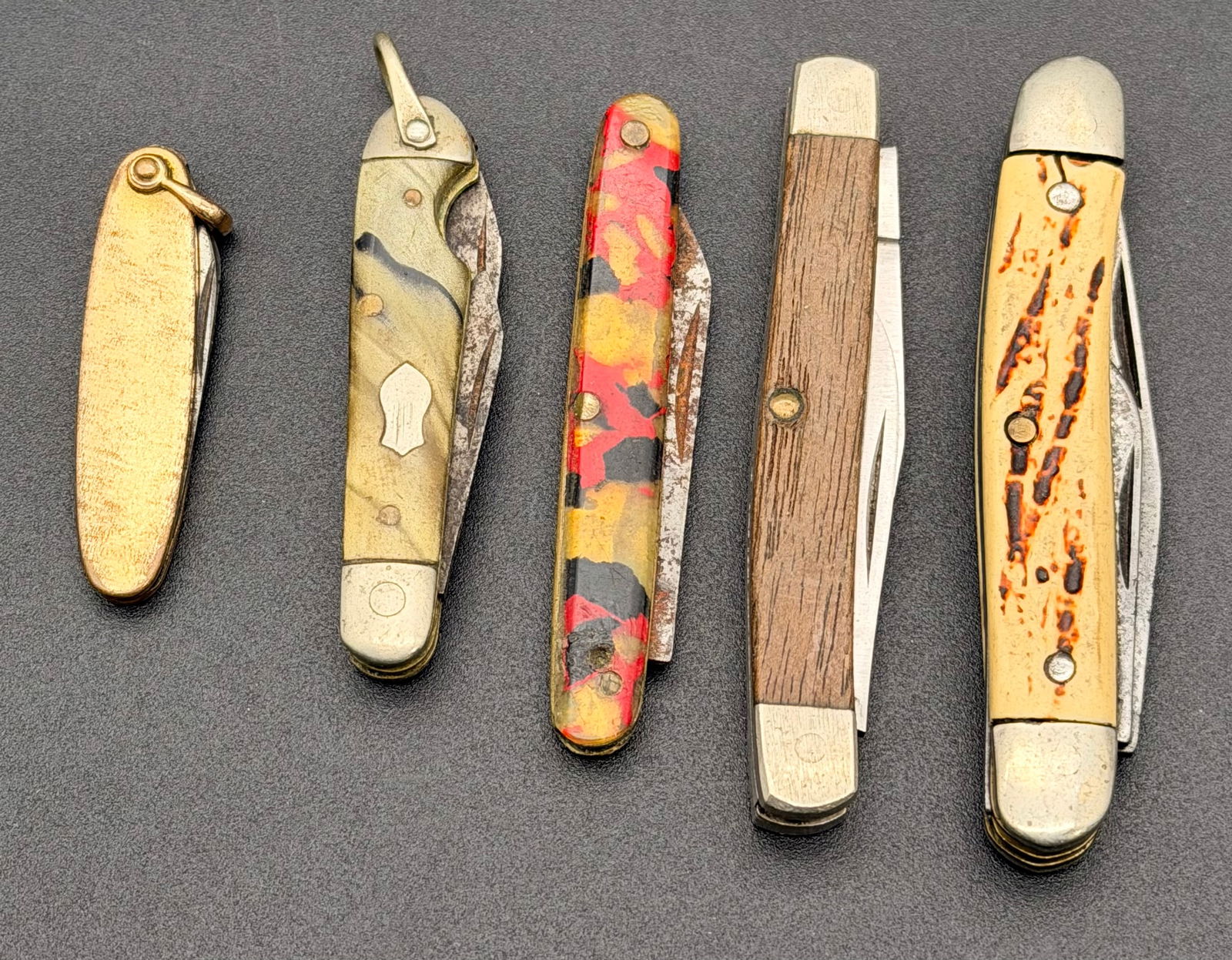 Vintage Pocket Knife Lot – 5 Knives USA & S.B. Co. – Chicago Cutlery P7, Celluloid, Multi-Blade (1 of 12)