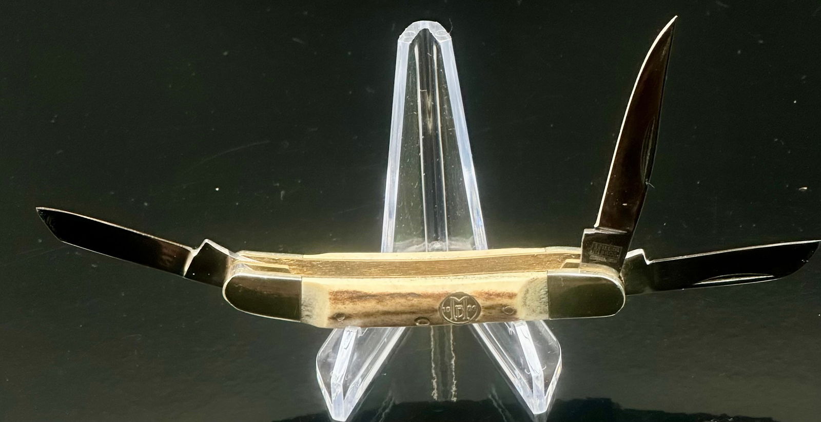 Vintage Miller Bros. Germany 3-Blade Stockman Pocket Knife – Stag Handle, Stainless Rostfrei (1 of 9)