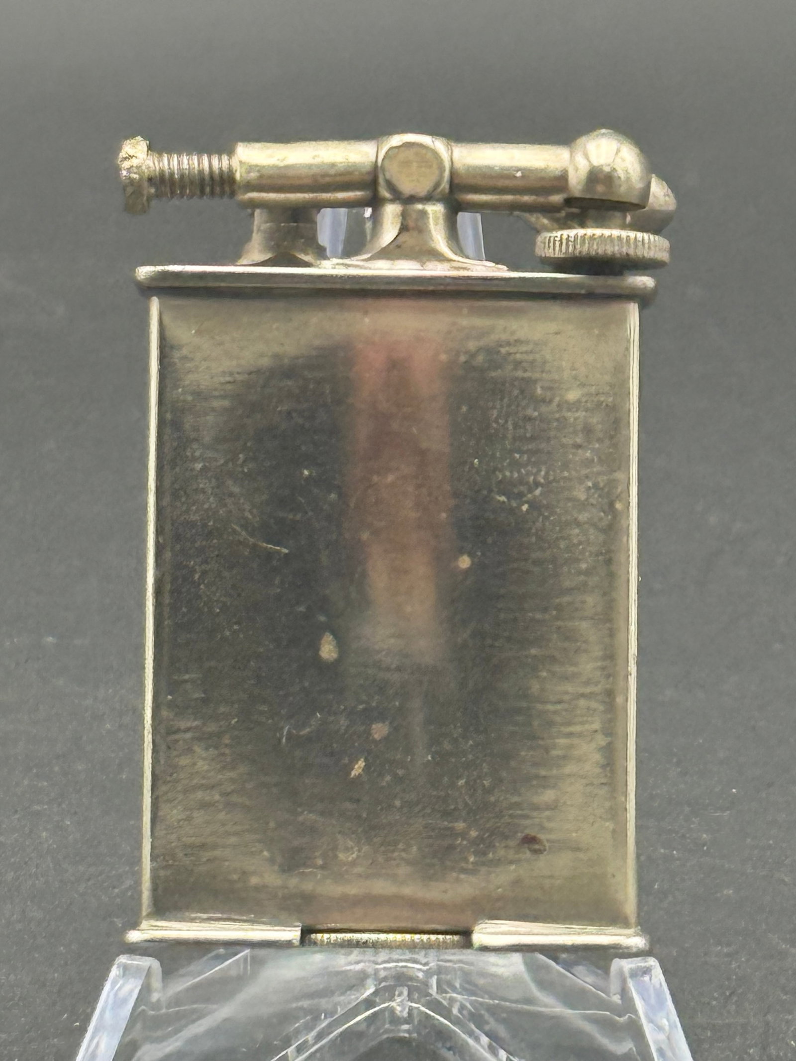 RARE OLD CLARK LIFT ARM PLATINUM PLATE CIGARETTE LIGHTER: RARE OLD CLARK LIFT ARM PLATINUM PLATE CIGARETTE LIGHTER See pictures for condition