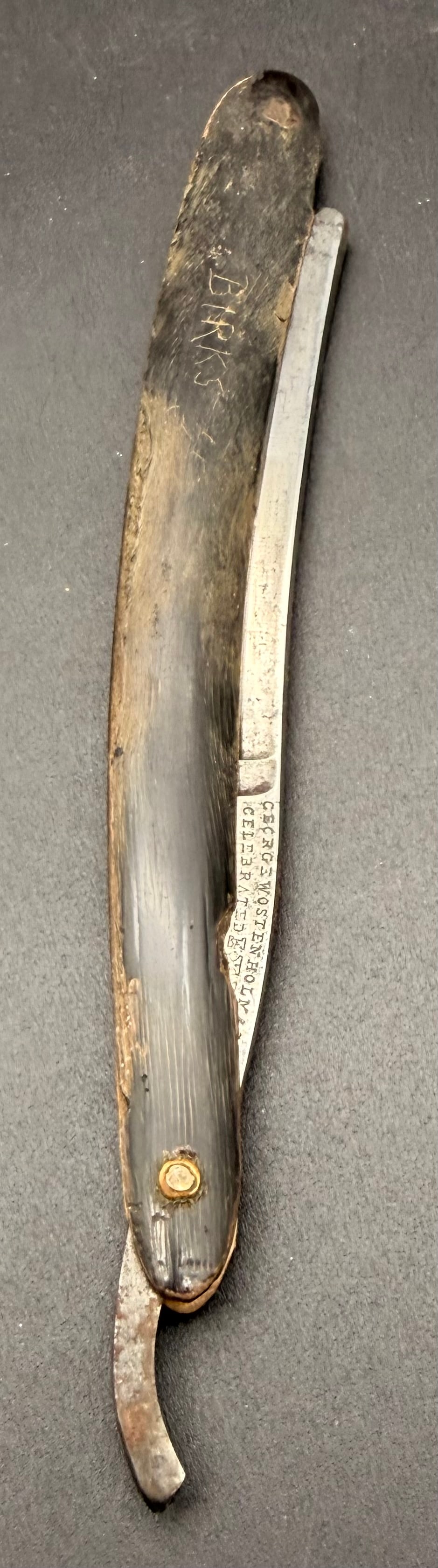 Antique George Wostenholm & Sons IXL Straight Razor – Sheffield Washington Works – Etched Blade (1 of 7)