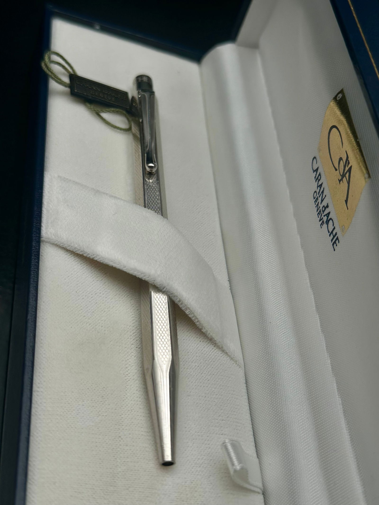 CARAN D’ACHE GENEVE Silver-Plated Ballpoint Pen – WORKING – Box & Papers (1 of 14)