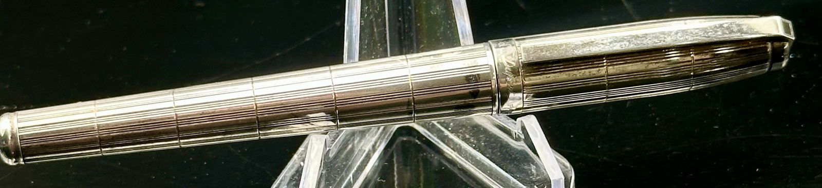 S.T. Dupont Paris Silver-Plated Godron Fountain Pen – Vintage – Untested – With Box (1 of 16)