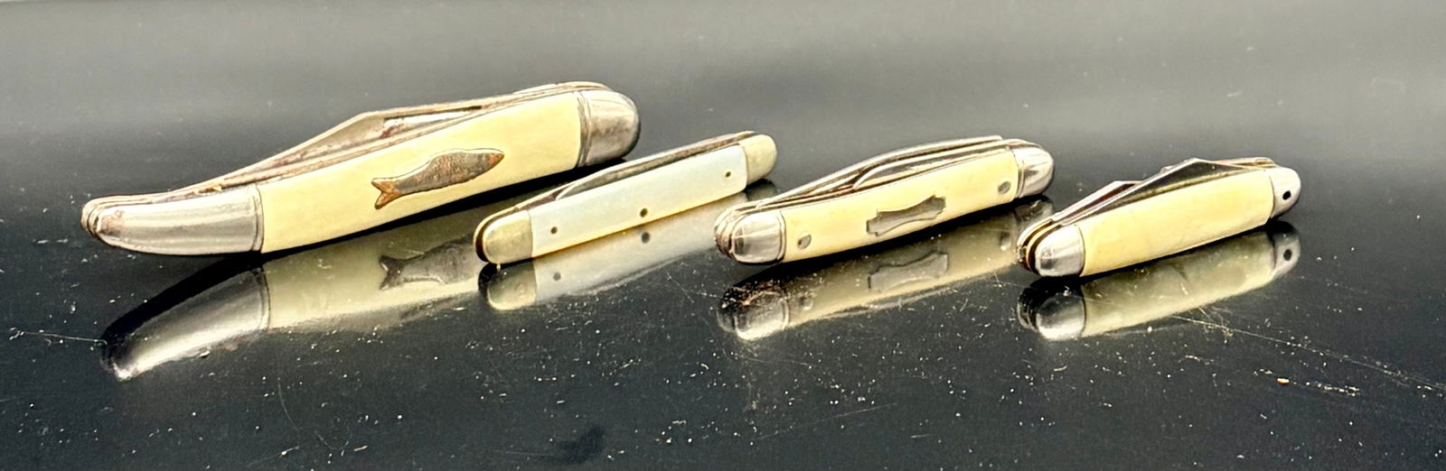 Vintage Ivory Fishing Knife Lot (4) Multi-Blade (1 of 10)