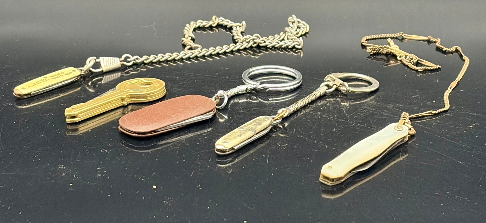 Vintage Pocket Knives on Watch Chains & Keychains (1 of 13)