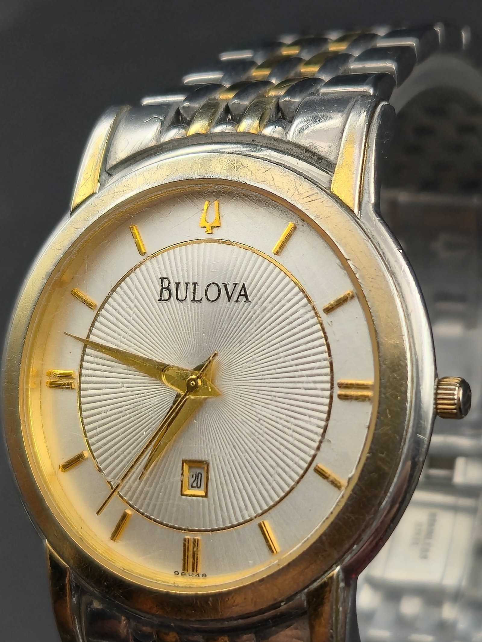 Bulova 37mm Two-Tone Quartz Dress Watch – Untested – Sunburst Dial – Bracelet (1 of 10)
