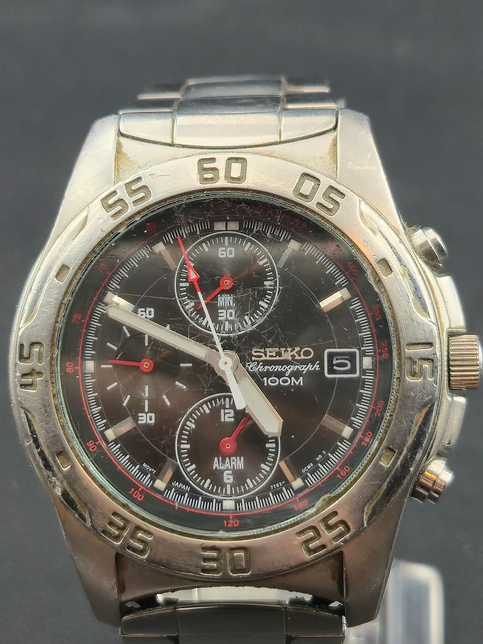 Seiko Chronograph 200m Flightmaster 7t62 0eb0 Battery Men's Watch
