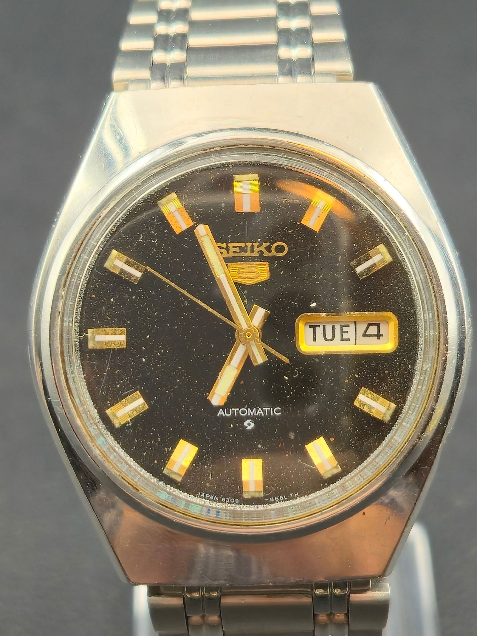 Seiko 5 37mm 6309 8560 Automatic Day Date Mens Watch Running (1 of 9)