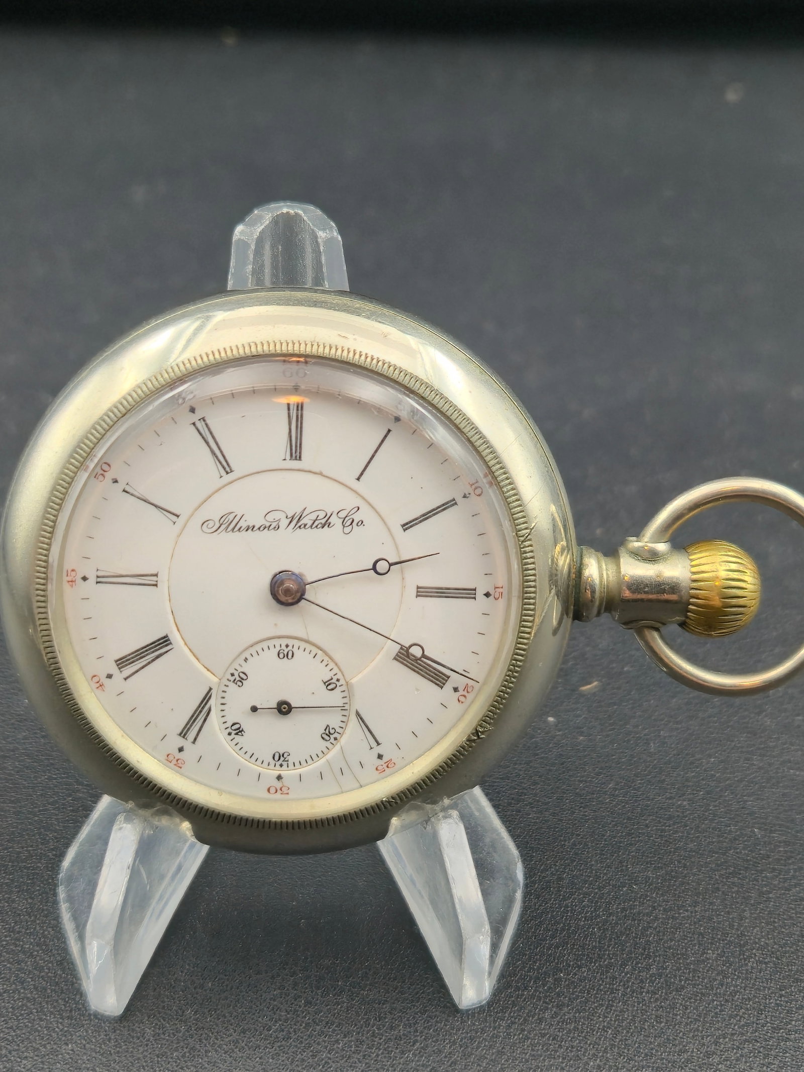 1902 Illinois 18s 15J Grade 59 Pocket Watch Silveroid Case Bullseye Crystal Runs: Offered here is an original 1902 Illinois Grade 59 pocket watch featuring a full-plate 15-jewel lever-set movement with beautiful damaskeening. This example is housed in a sturdy Keystone Silveroid ca