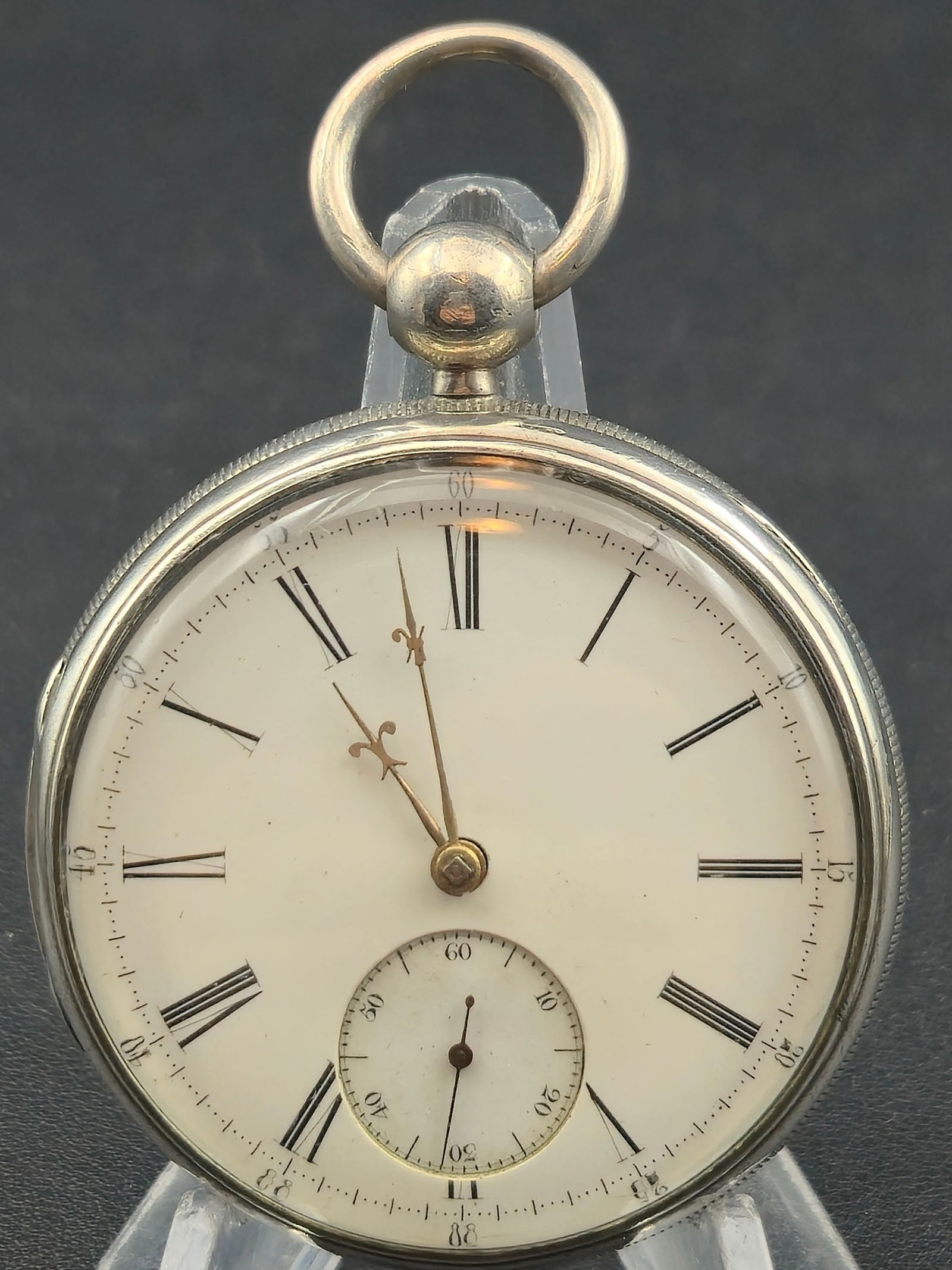 1841 English Sterling Silver 54mm Key-Wind Pocket Watch G.W. Benedict – Runs (1 of 11)