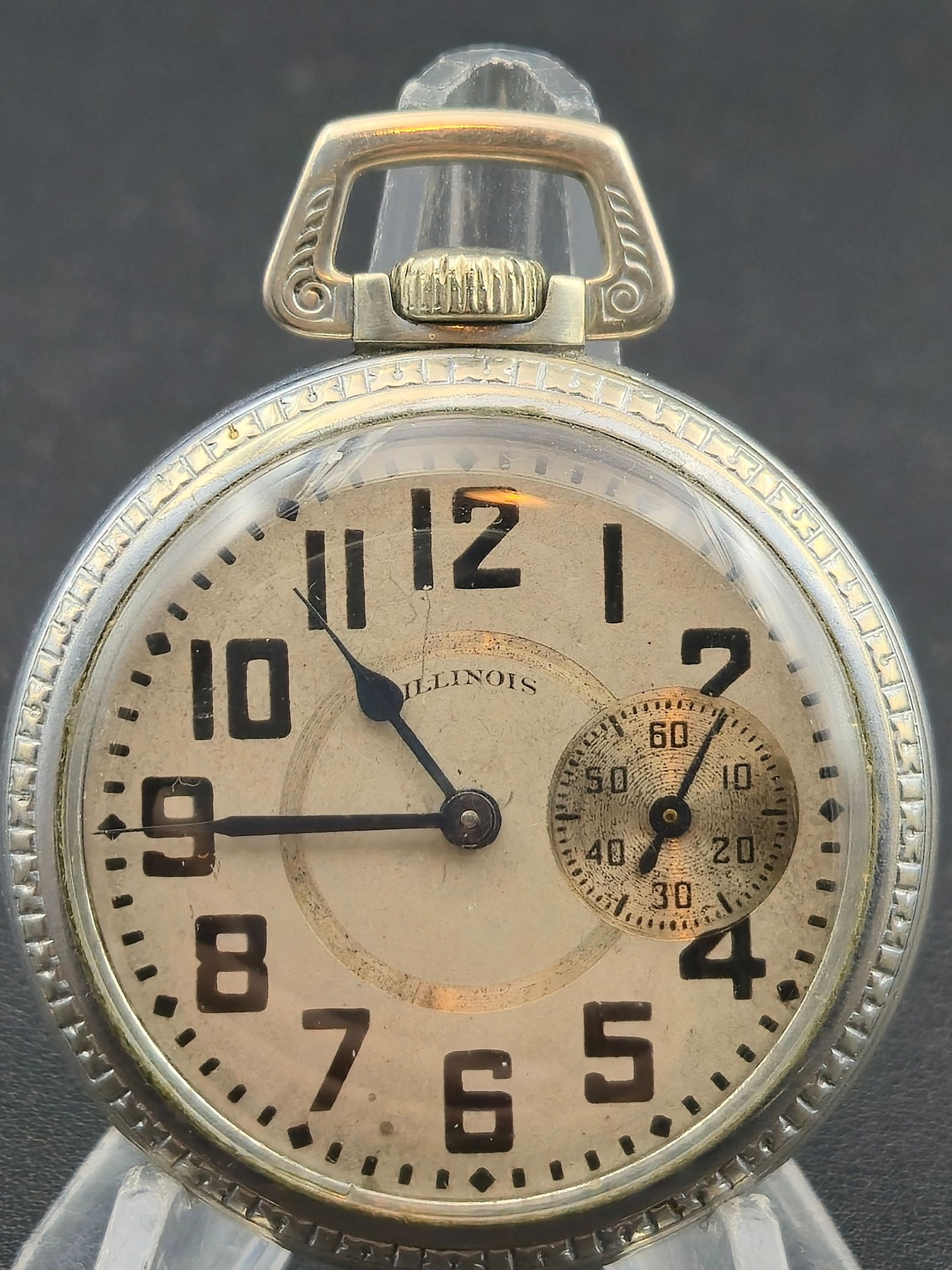 1921 Illinois Grade 706 16s 19J Pocket Watch – Military Gothic Dial – Locomotive Caseback – (1 of 8)