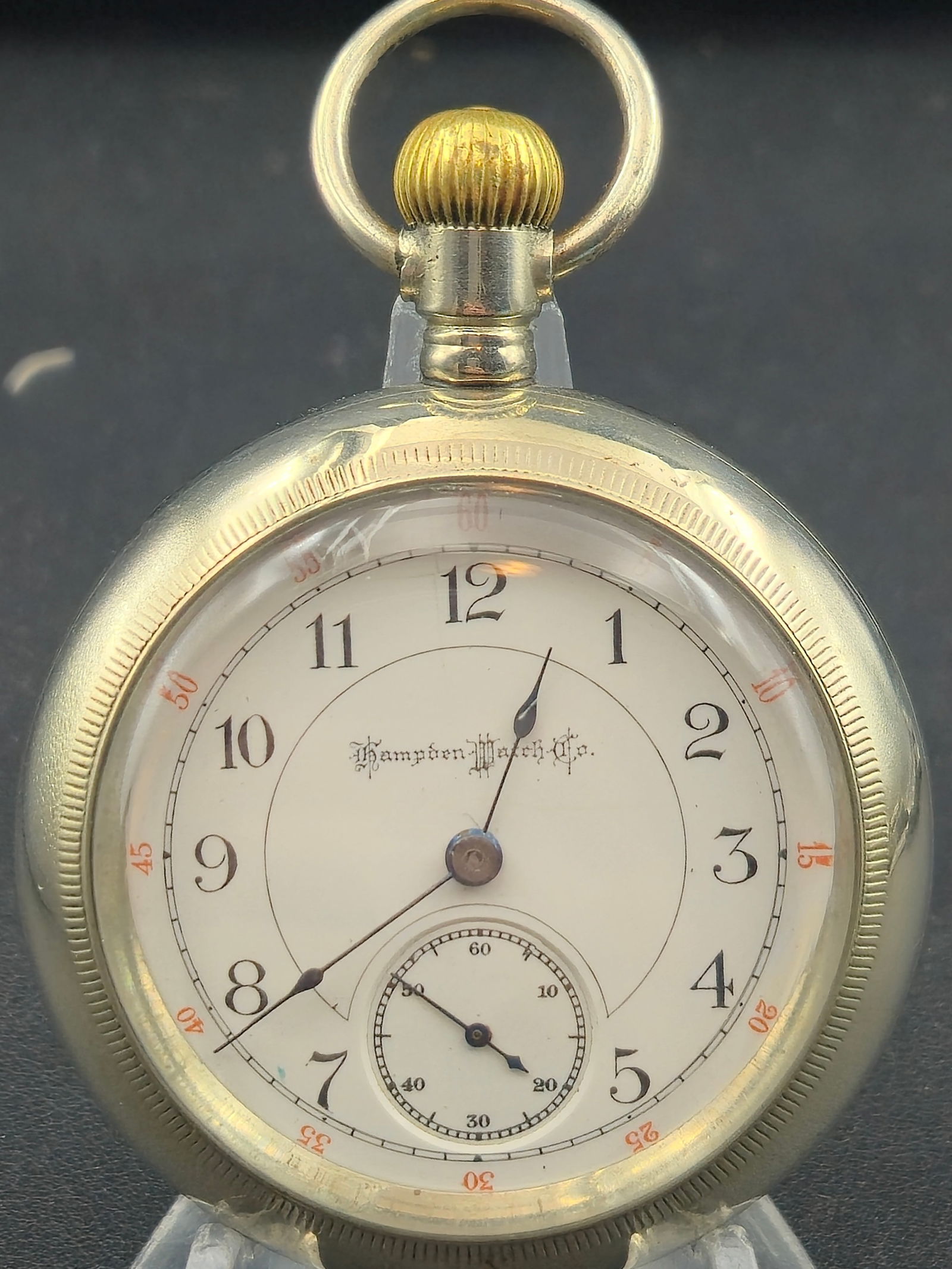 1893 Hampden 18S 15J Pocket Watch Bullseye Crystal Runs (1 of 9)