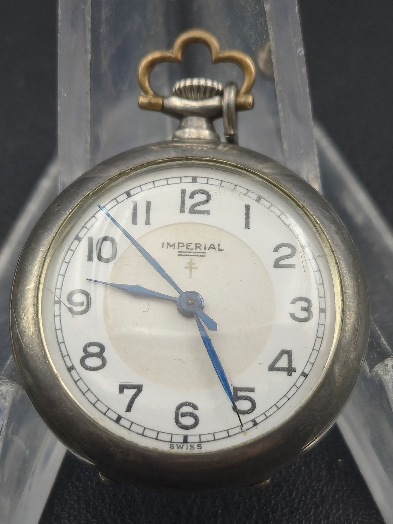 Imperial Swiss Sterling Silver 30mm Model 54 17J Pocket Watch (1 of 7)