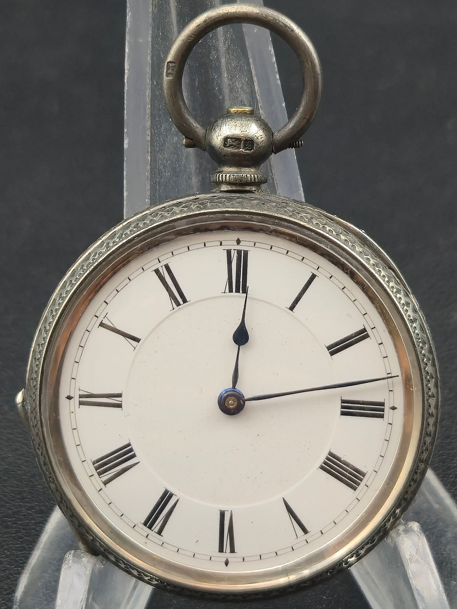 Early 1800s English 40mm Sterling Silver Verge Fusee Pocket Watch Floral Engraved Case Runs (1 of 14)