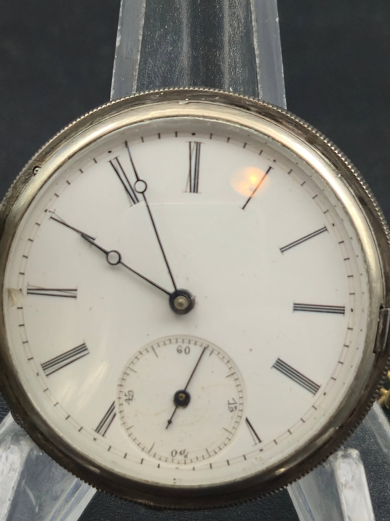 c.1880s Mathey Tetet Locle 42mm Swiss Keywind Pocket Watch Fancy Silver Case Runs (1 of 12)