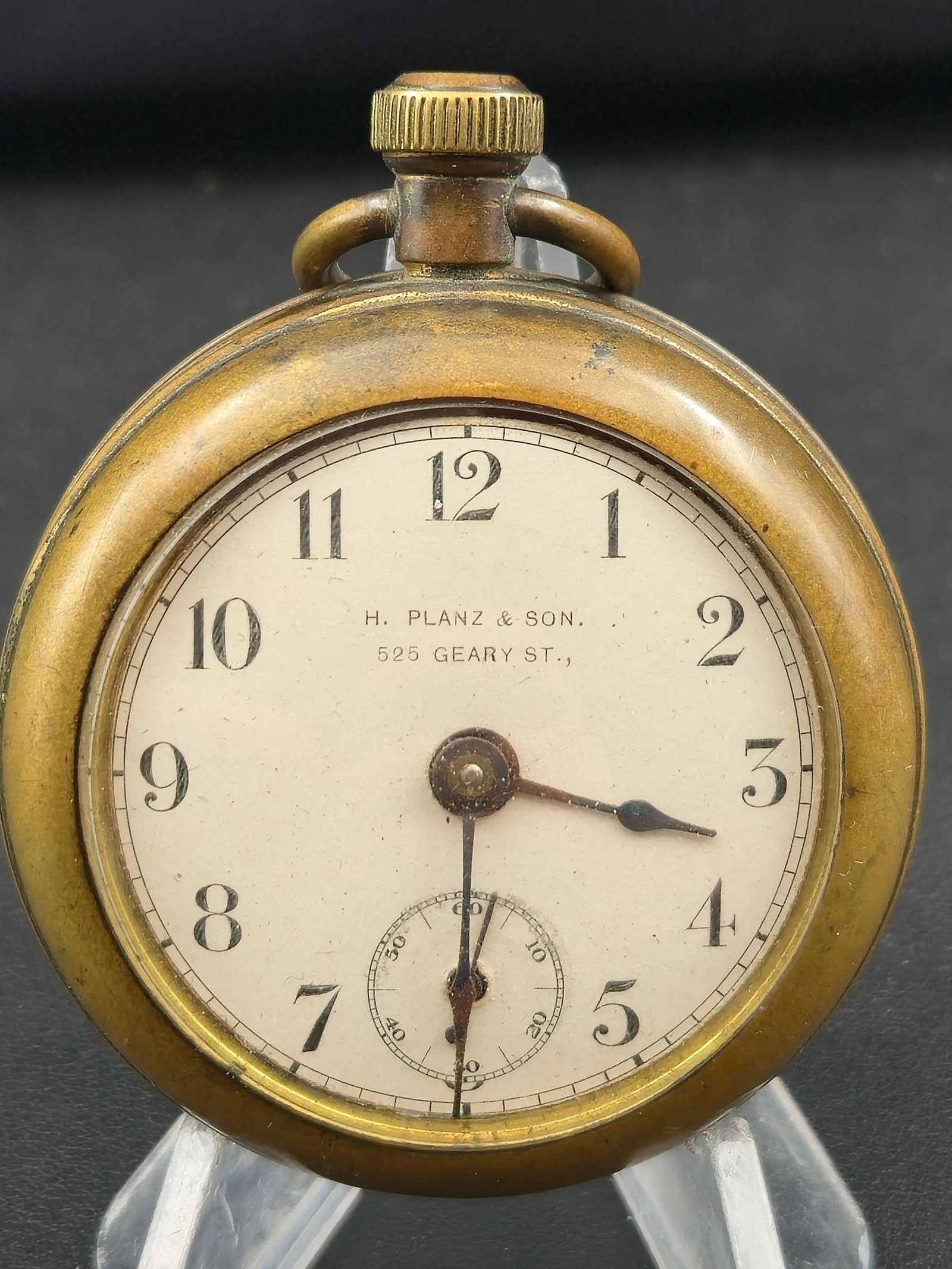 R.Y. Ingersoll Pocket Watch H. Planz & Son San Francisco 56.7mm Brass Case Untested (1 of 8)