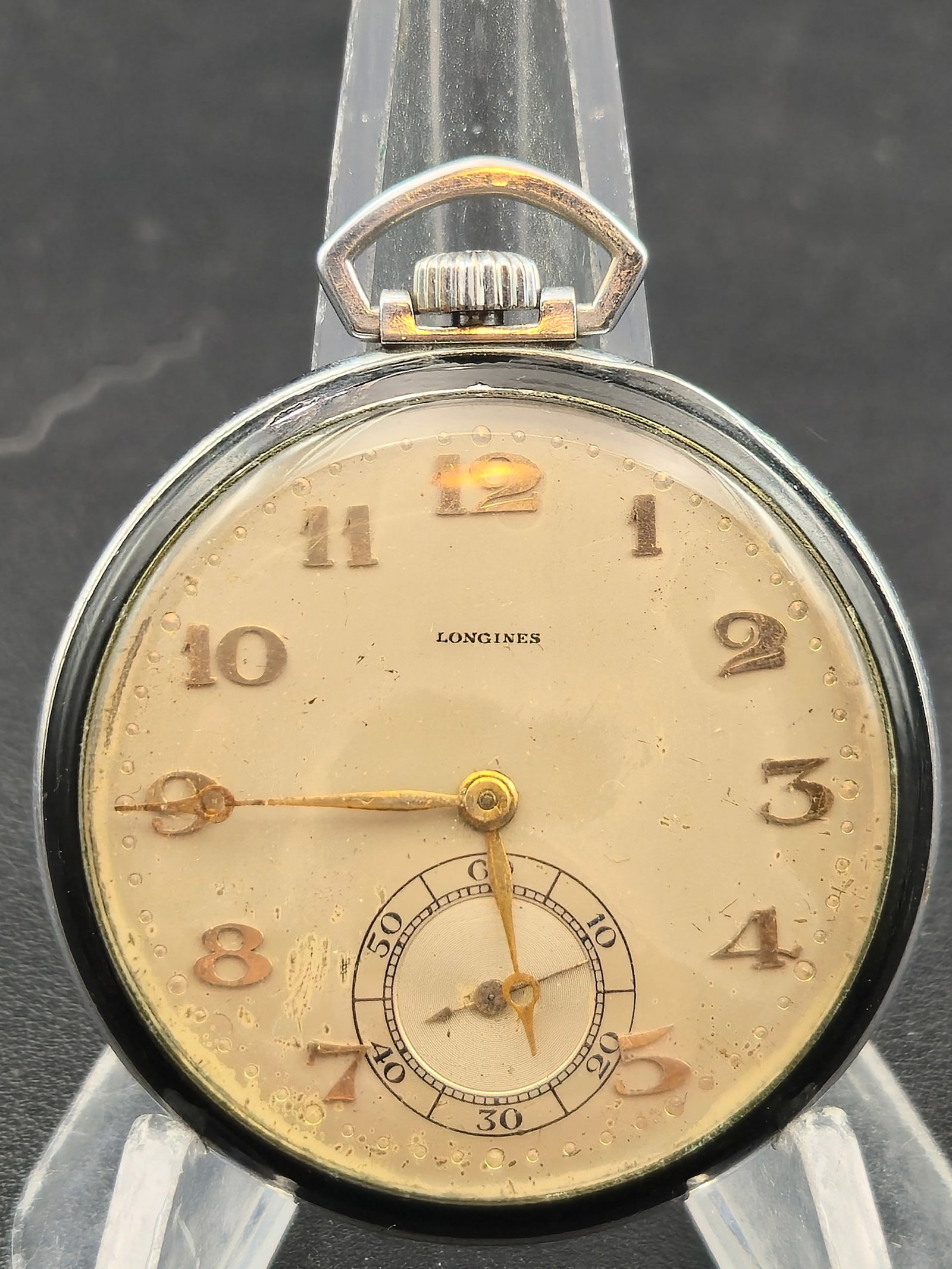 Longines Swiss Pocket Watch 17J Adj Open Face Emperor Base Metal Case Running (1 of 8)