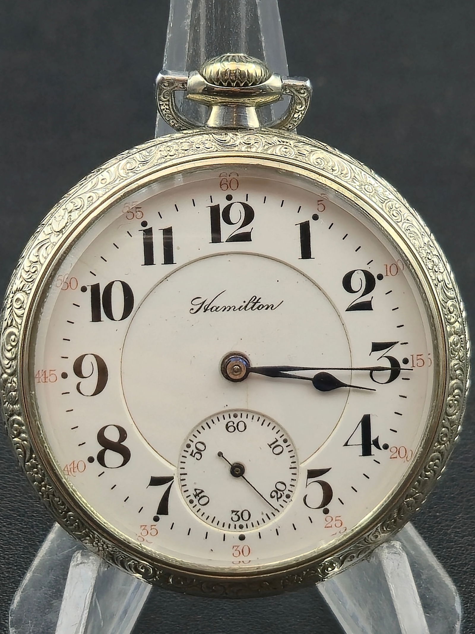 Hamilton 992 Railroad Pocket Watch 1913 16s 21j Lever-Set Keystone Nickeloid Case (1 of 9)