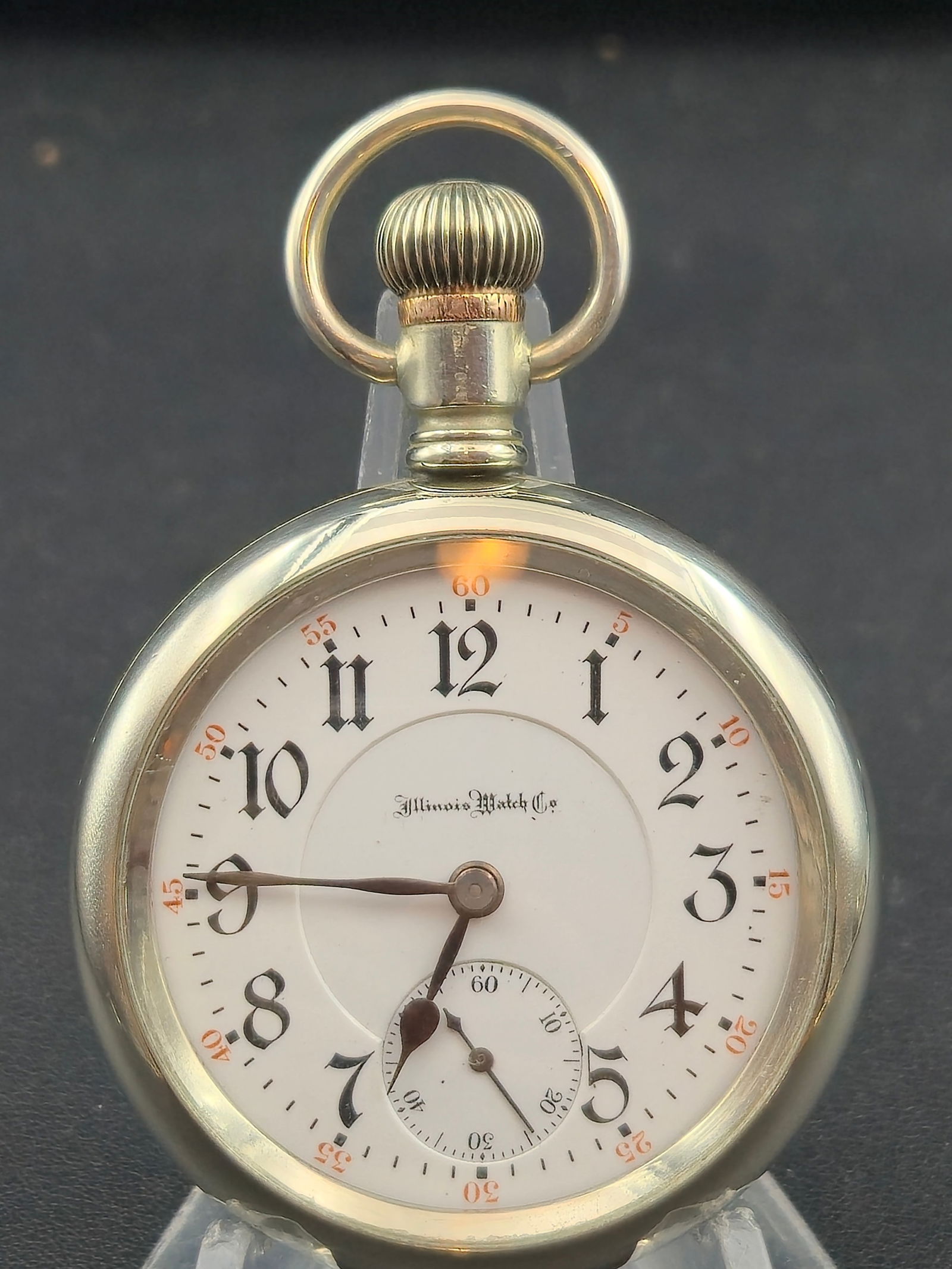 1911 Illinois A. Lincoln 21J Pocket Watch 16s Nickel Silver Case 5 Pos RR Grade Runs (1 of 9)