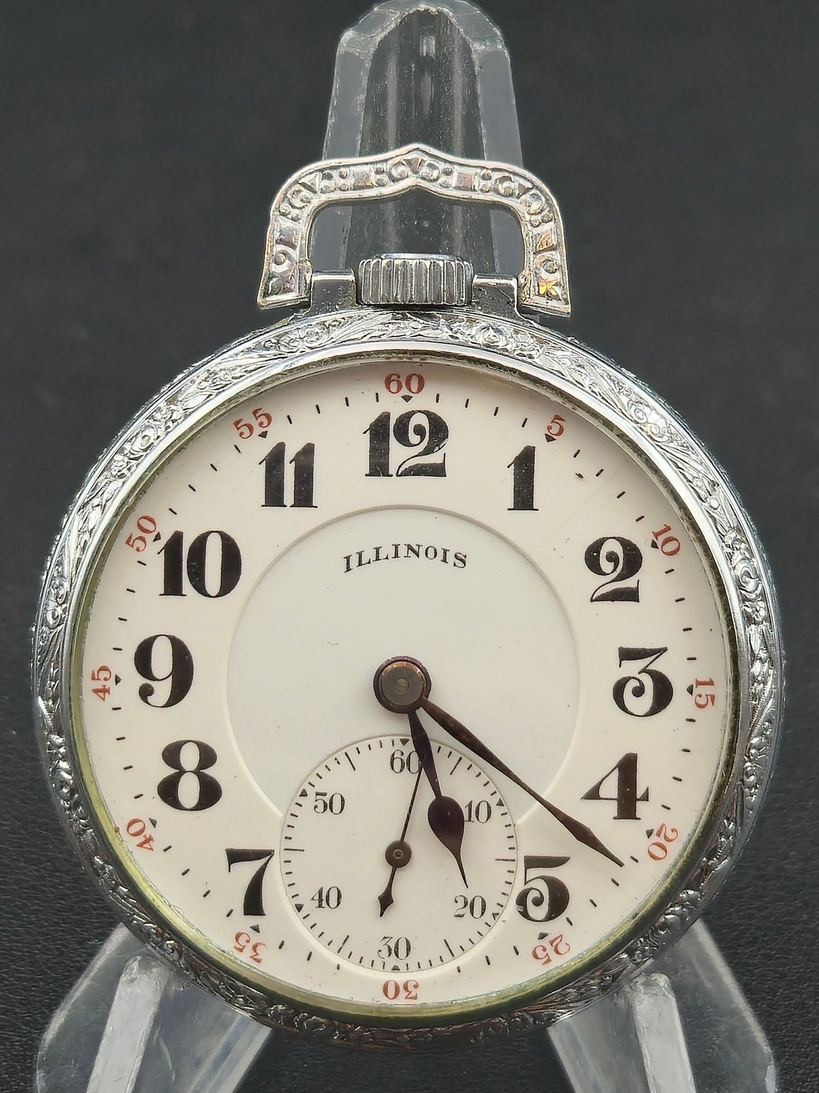 1920 Illinois Capitol Grade 706 19J 16s Pocket Watch Silver Case 3 Pos Runs (1 of 8)
