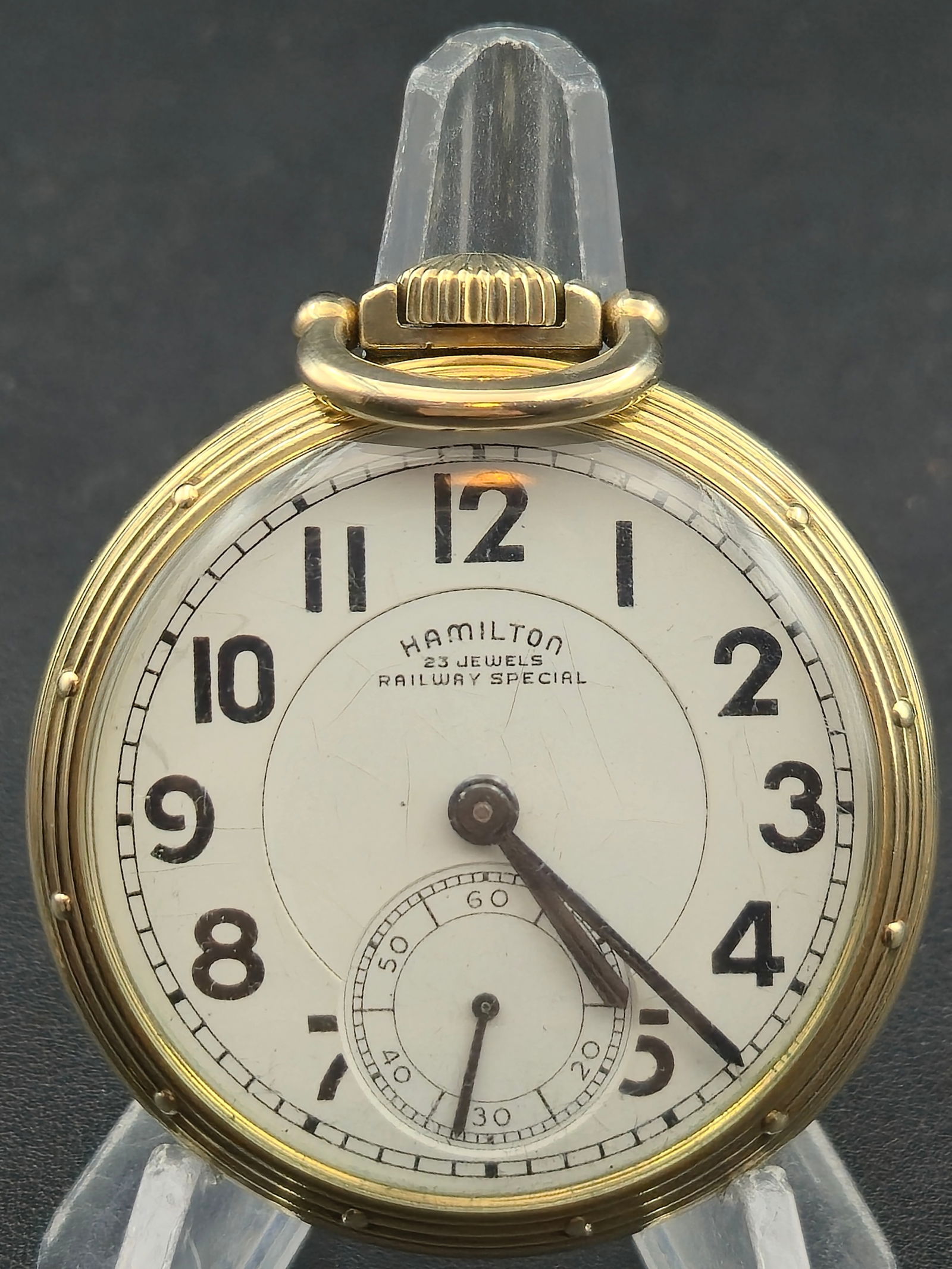 Hamilton 950B 23J RR Low Serial S10198 1950 16s Lever Set 10K GF Pocket Watch (1 of 8)