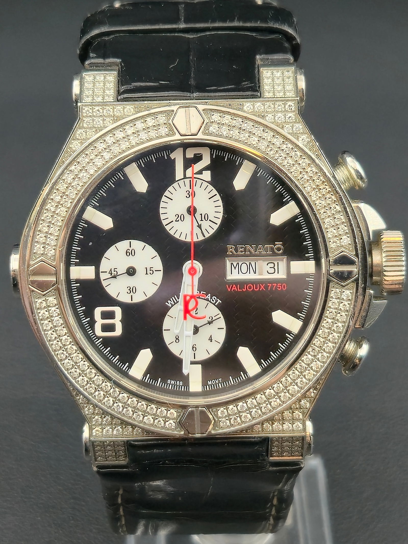 Renato Wild Beast Chronograph Valjoux 7750 Diamond Bezel Limited Edition 17 of 25 circa 2000 (1 of 12)