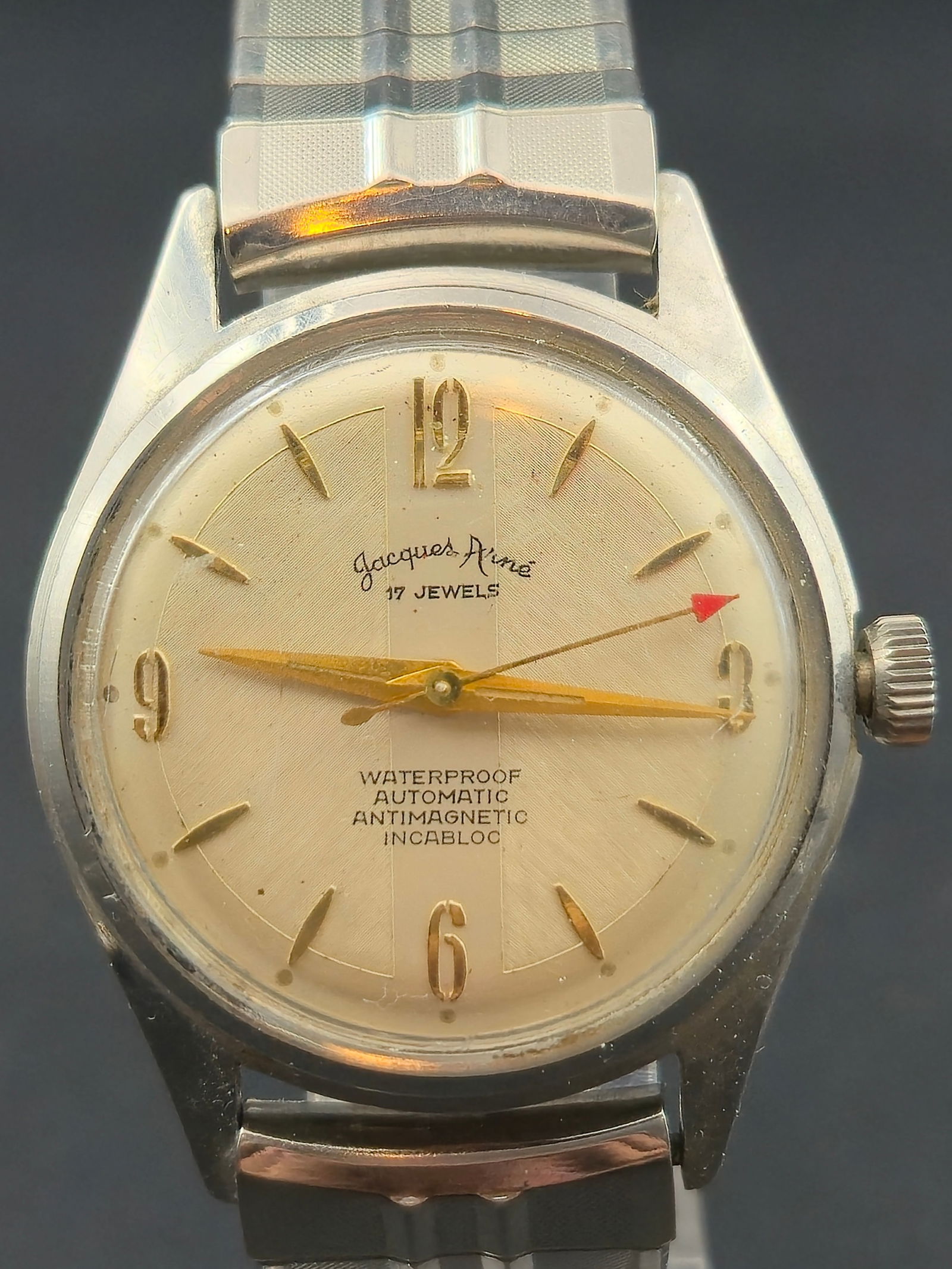 Jacques Arné 1950s Automatic 17J Stainless Steel Heuer AS 1361N (1 of 12)